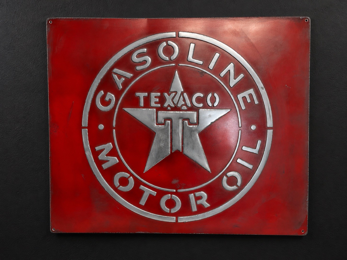Texaco Garage Sign 20x24” Hand Cast Aluminum Relief Metal Wall Art