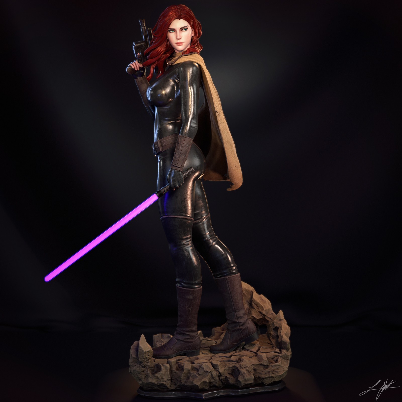 Mara Jade Hand-Painted Resin Figure | Premium Collectible Display Statue