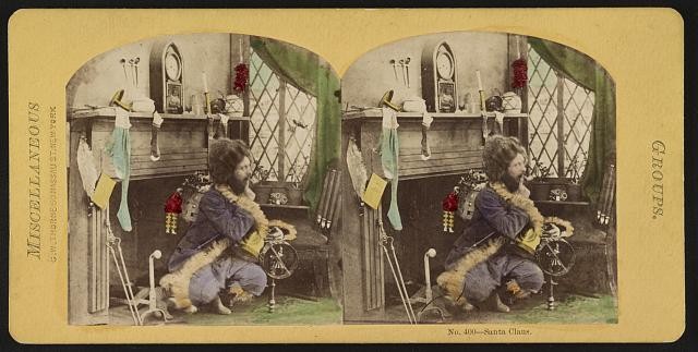 Photo:New York NY Santa Claus Fireplace Presents 1861-1866 George Stacy Photo:New York NY Santa Claus Fireplace Presents 1861-1866 George Stacy
