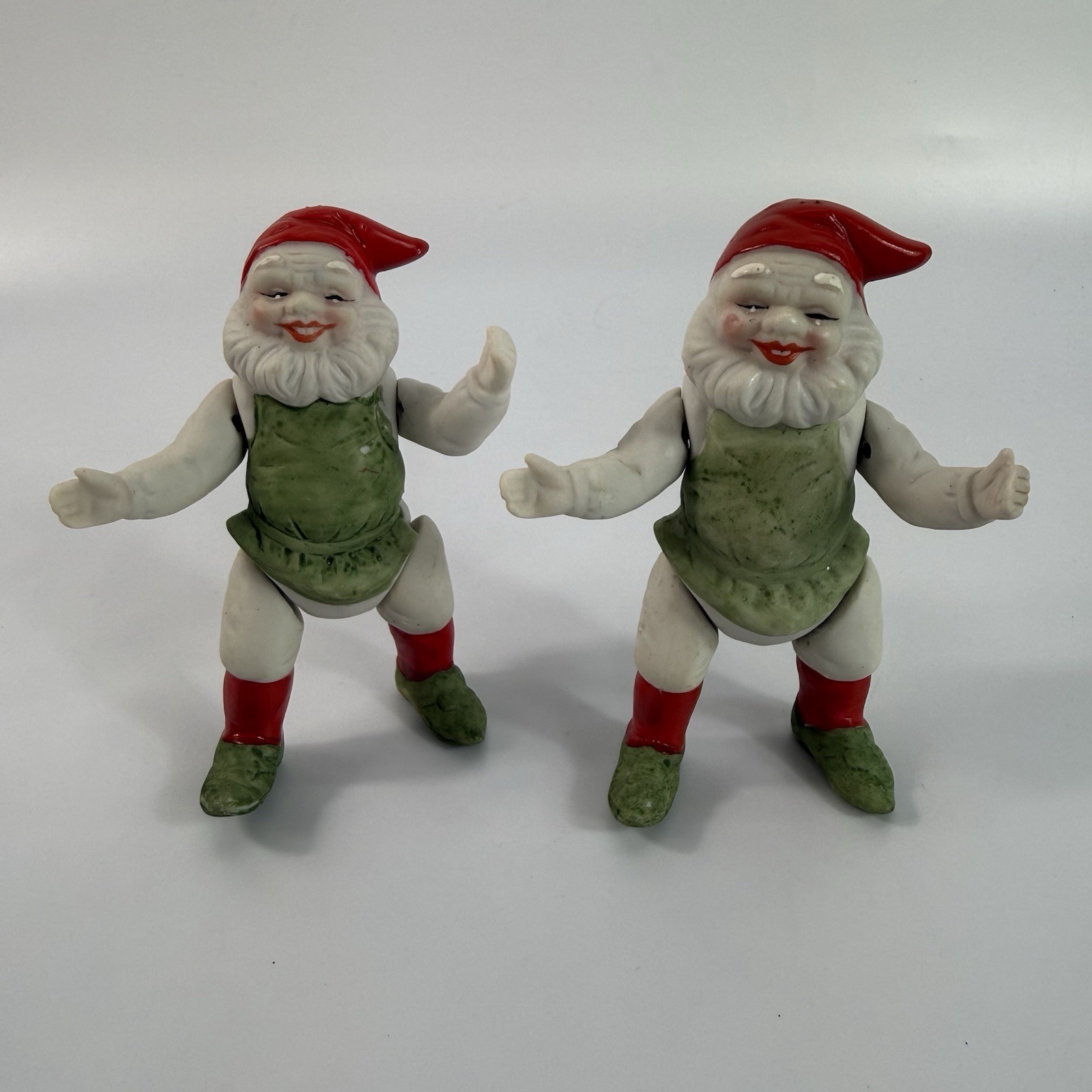 Vtg 1970s Bisque Gnome Figurine Fully Spring Jointed Poseable Made Taiwan *READ
