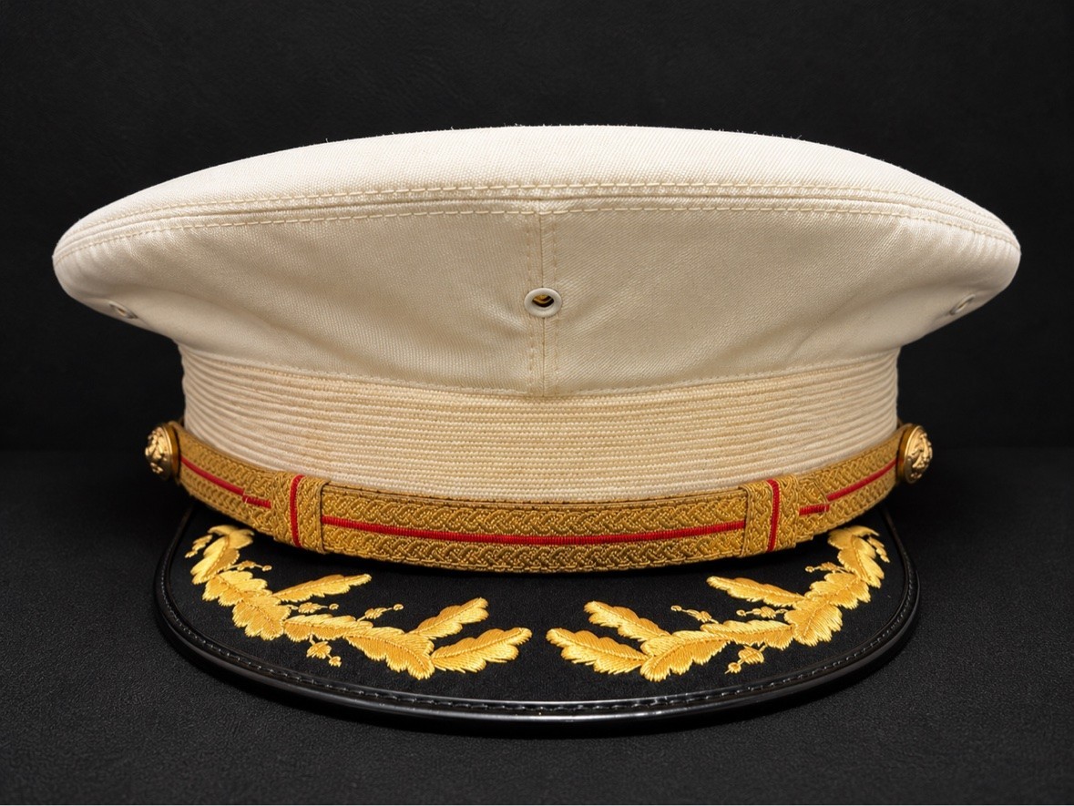 Vintage USMC Officer Dress White Cover Cap Lancaster 7 1/4 Oak Leaf Visor EGA Vintage USMC Officer Dress White Cover Cap Lancaster 7 1/4 Oak Leaf Visor EGA