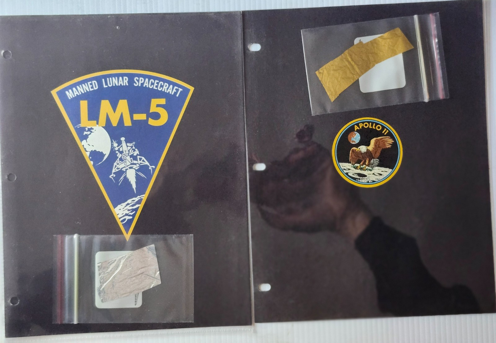 Apollo 11 Grumman items. LM-5 was Eagle. 2 Apollo era Kapton foils included