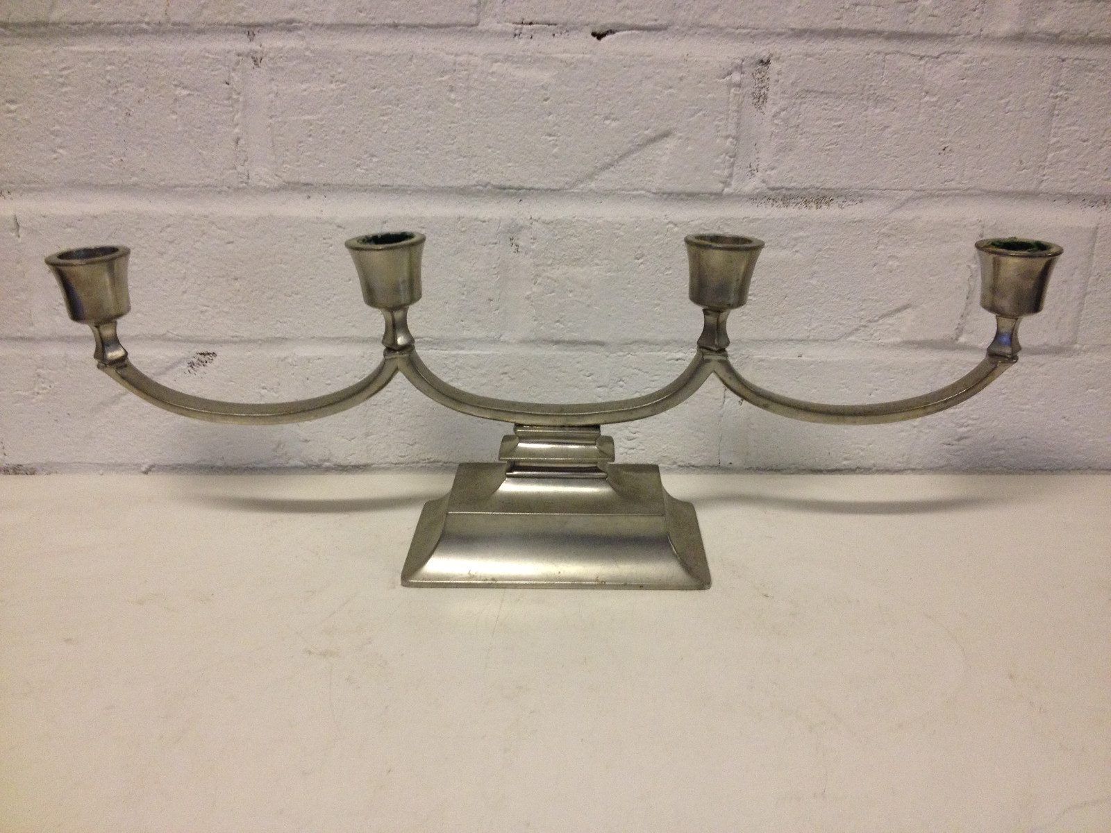 Vintage Antique Just Andersen Danish Modern Art Deco Period Pewter Candle Holder Vintage Antique Just Andersen Danish Modern Art Deco Period Pewter Candle Holder