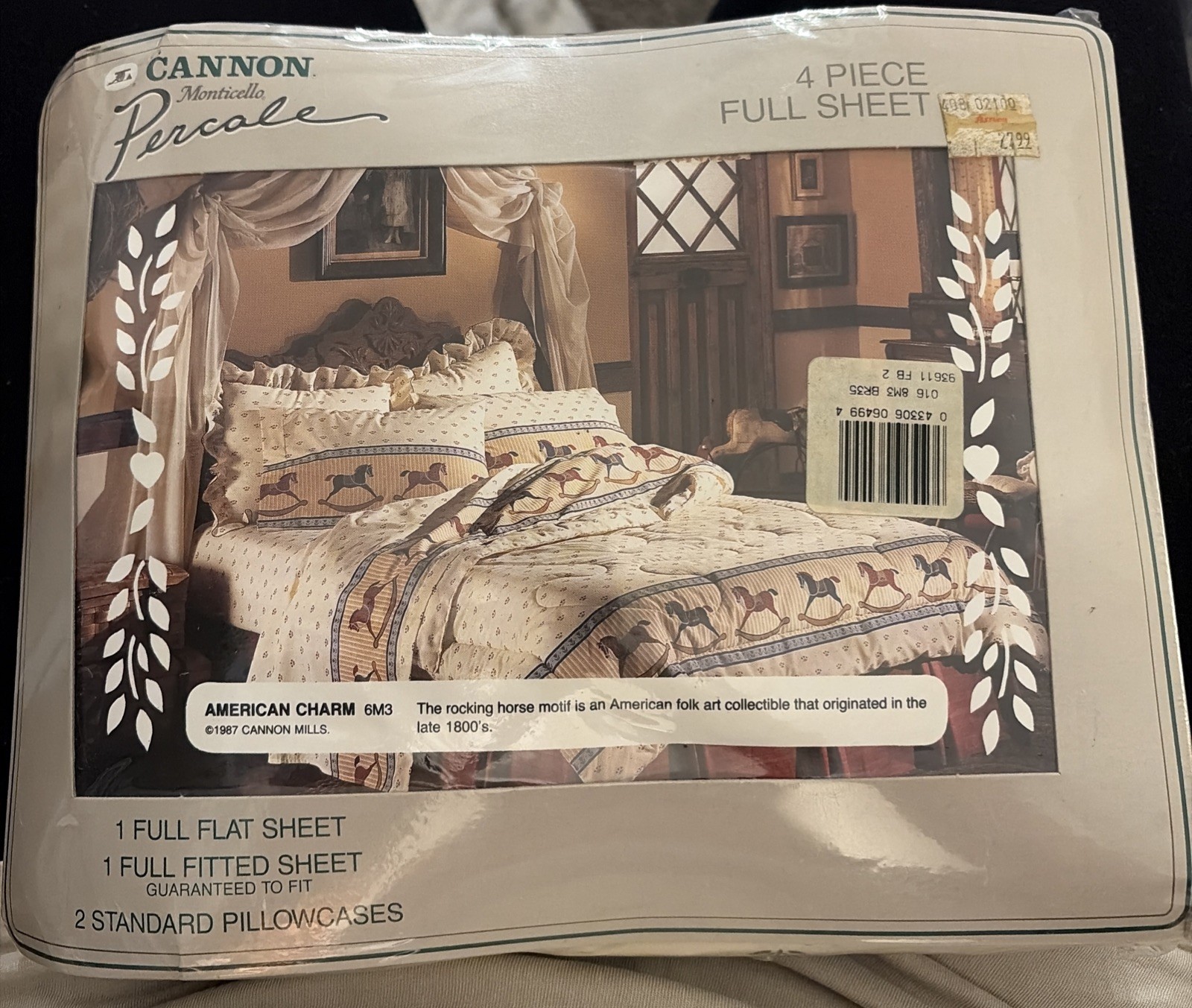 Vintage 1987 Cannon American Charm Full Sheet Set Rocking Horse Sealed NOS Vintage 1987 Cannon American Charm Full Sheet Set Rocking Horse Sealed NOS