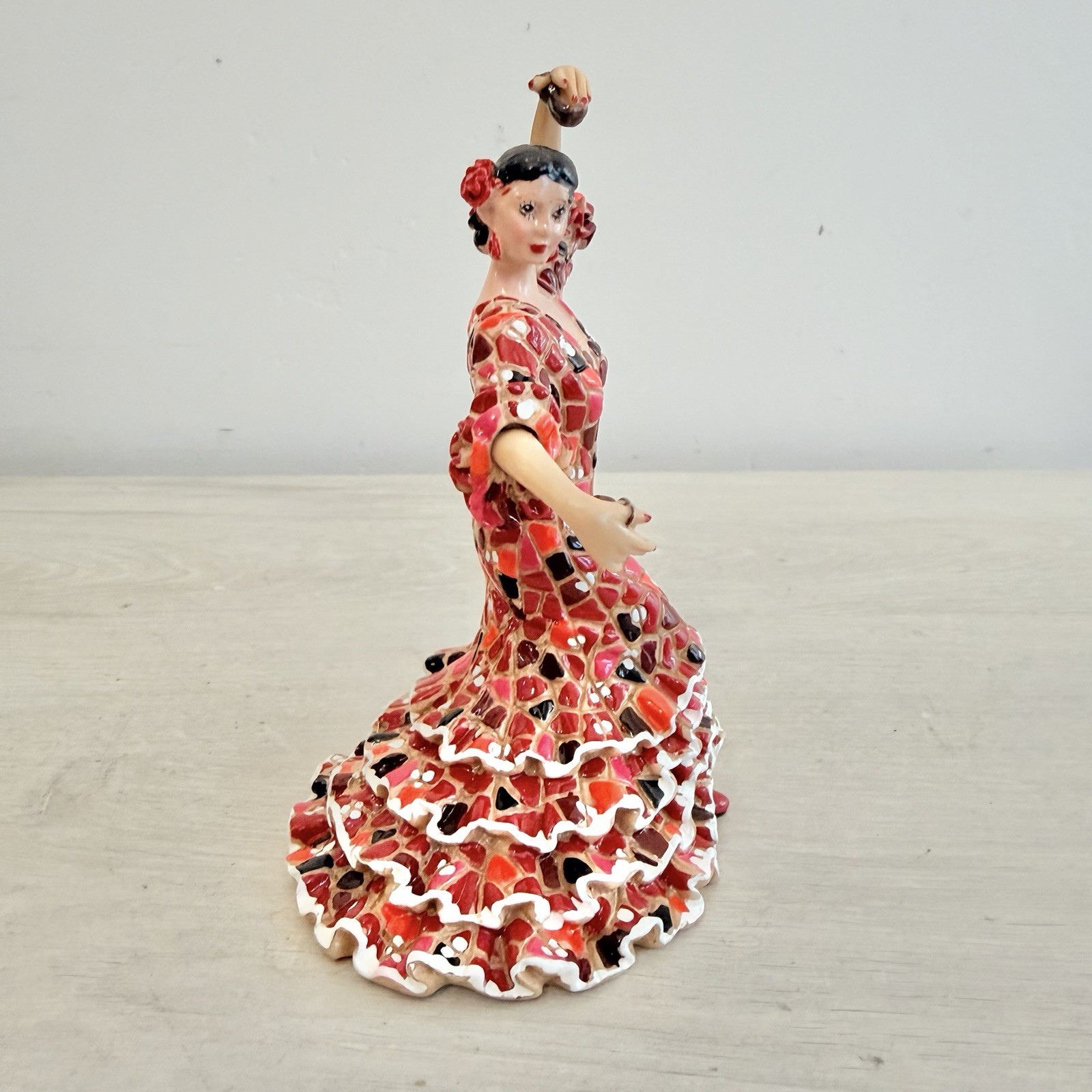 Barcino 2008 Flamenco Dancer Figurine Red Mosaic Castanets Spain Gaudi Barcino 2008 Flamenco Dancer Figurine Red Mosaic Castanets Spain Gaudi