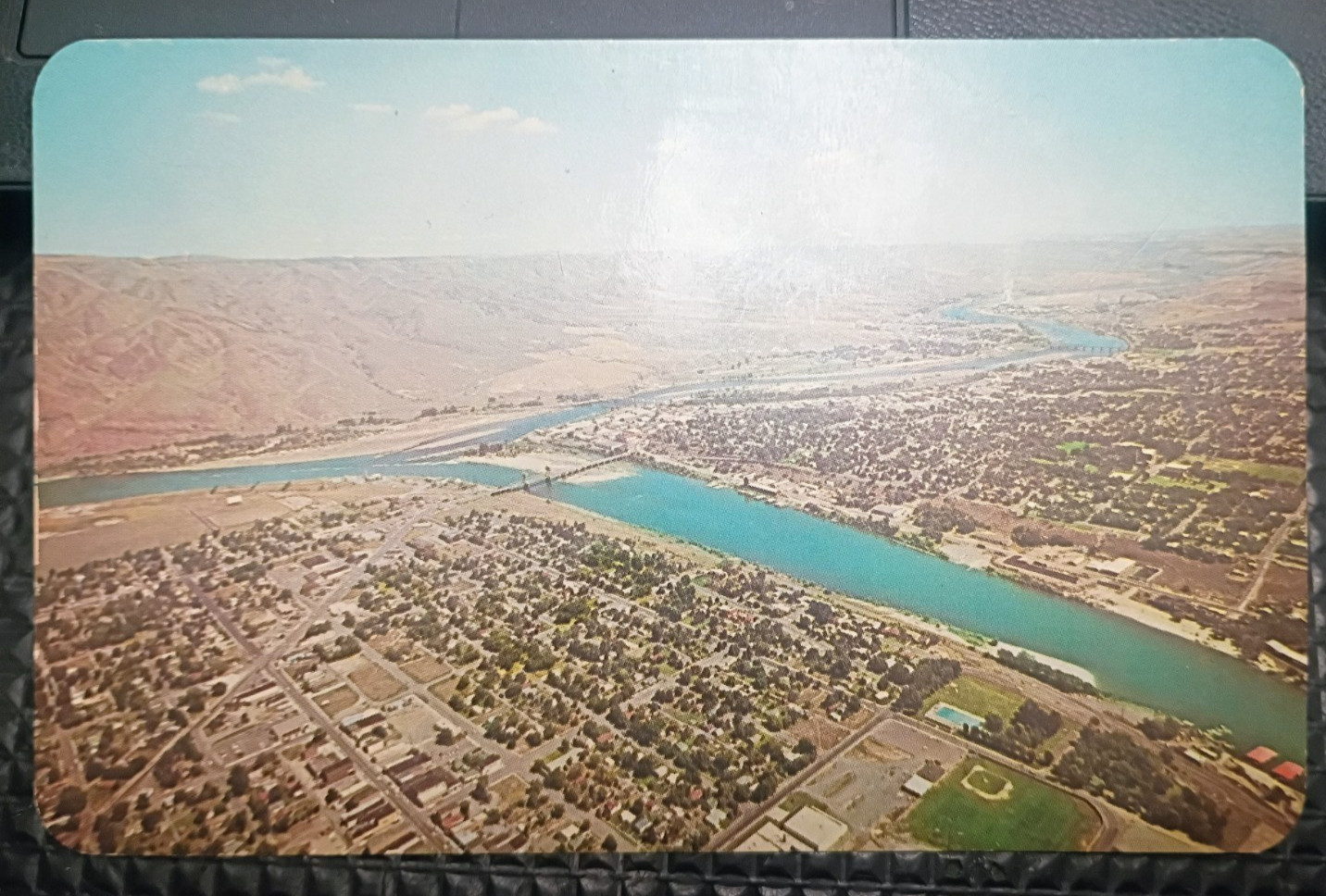 Vintage Aerial Clarkston WA Snake River Lewiston ID Spiral Highway Postcard 60s Vintage Aerial Clarkston WA Snake River Lewiston ID Spiral Highway Postcard 60s
