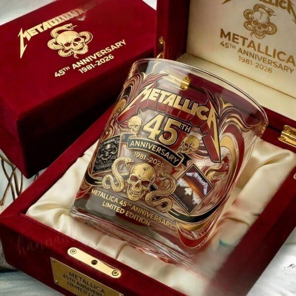 Metallica 45th Anniversary 1981-2026 Limited Edition Whiskey Glass Metallica 45th Anniversary 1981-2026 Limited Edition Whiskey Glass