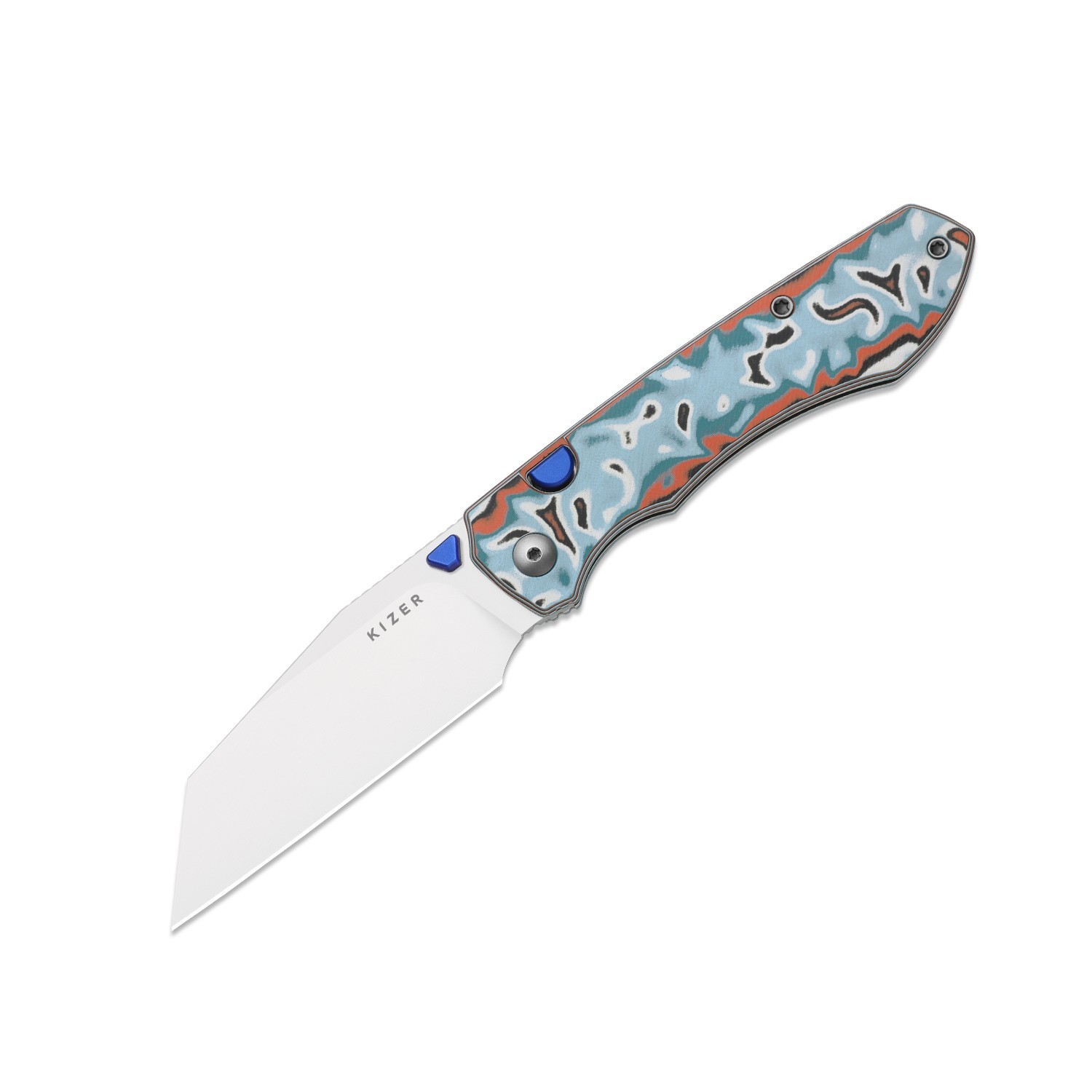 Kizer Wharning Folding Pocket Knife N690 Blade Vortex Pattern Micarta  Handle