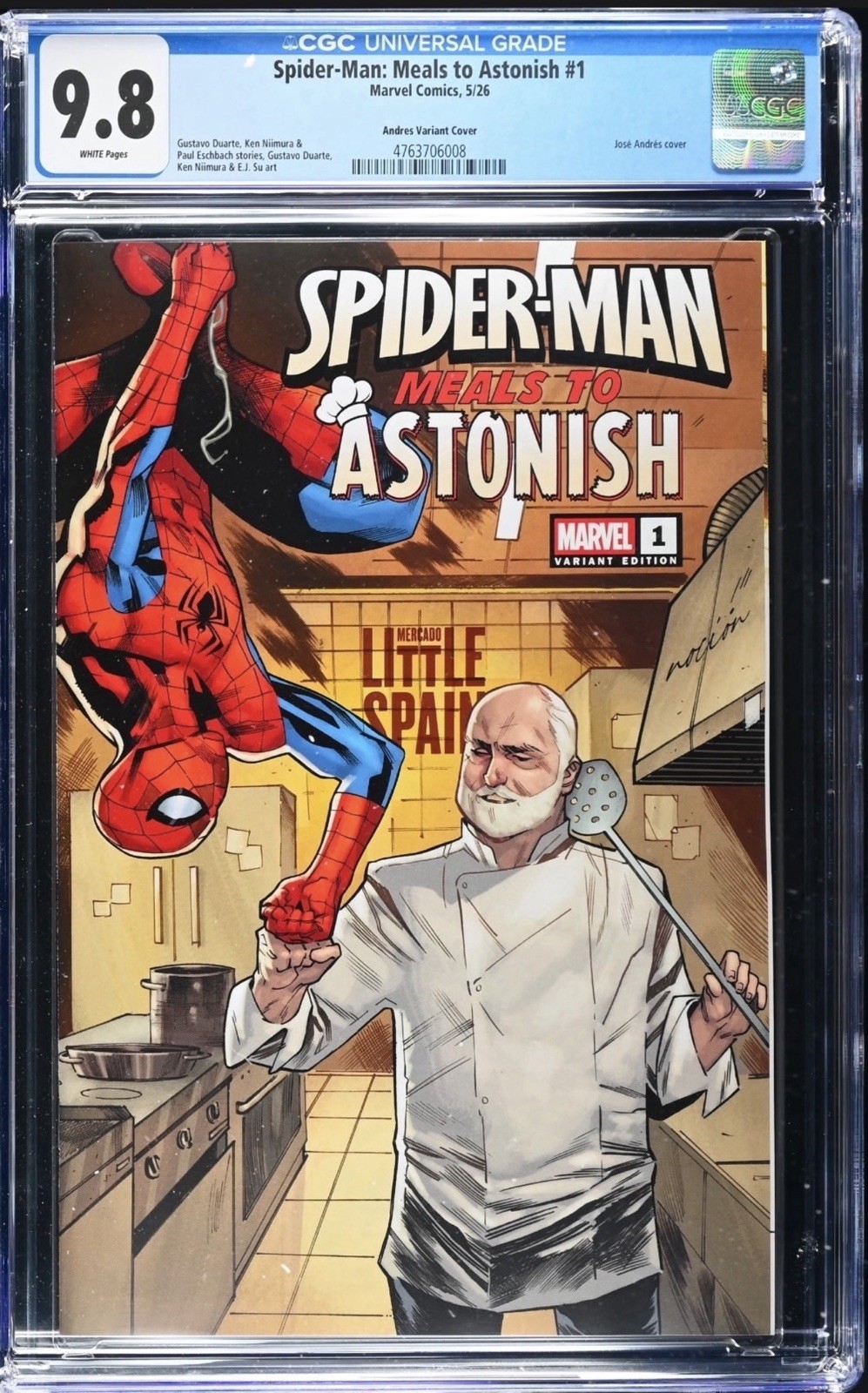 SPIDER-MAN: MEALS TO ASTONISH #1 CGC 9.8 ANDRES VARIANT (MERc LITTLE SPAIN) HTF SPIDER-MAN: MEALS TO ASTONISH #1 CGC 9.8 ANDRES VARIANT (MERc LITTLE SPAIN) HTF