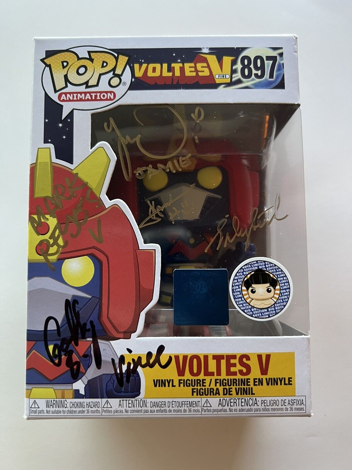 FUNKO POP VOLTES V 897 SIGNED 7X BY LEGACY CAST SDCC BIG BOYS EXCLUSIVE STICKER