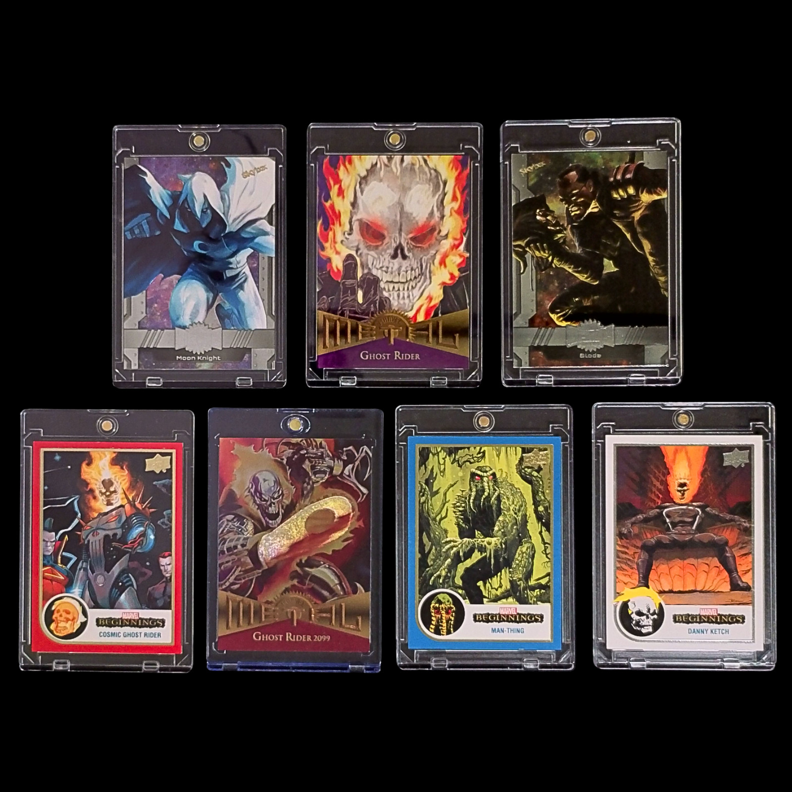 Marvel Midnight Sons 7-Card Lot Ghost Rider Blade Moon Knight Metal Marvel Midnight Sons 7-Card Lot Ghost Rider Blade Moon Knight Metal