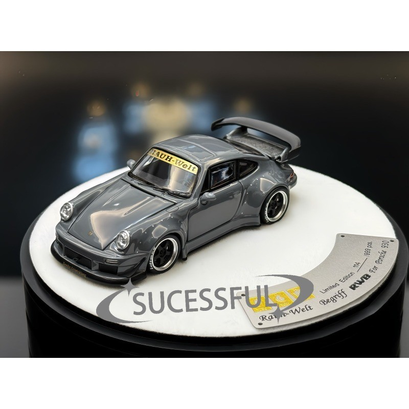 PGM Luxury RWB Porsche 930 Cement Gray Limited Edition 1/64 Die-Cast Model Car -