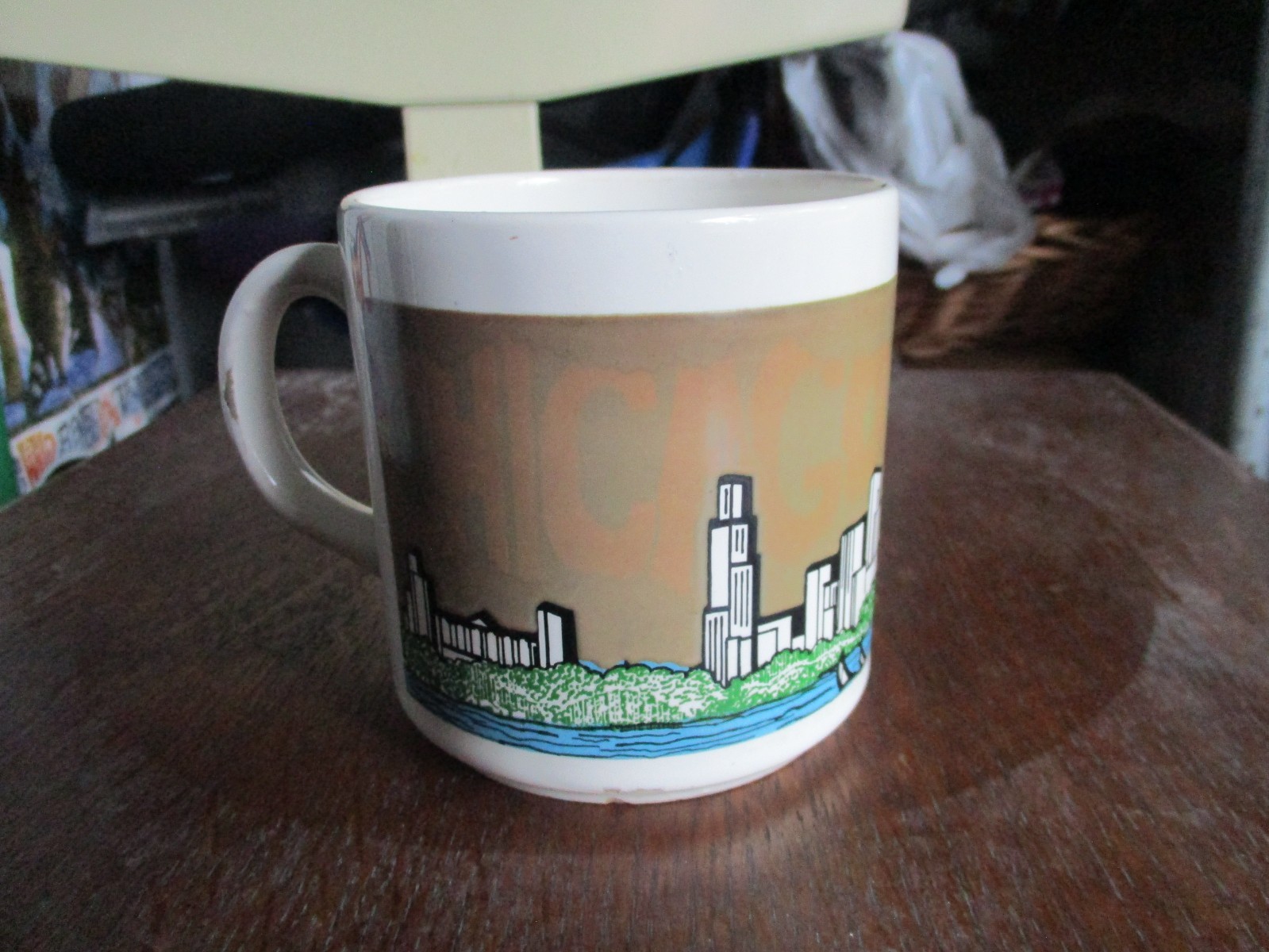 VTG 80s Benat Artist Chicago City Skyline Lake Michigan Ceramic Coffee Mug Cup VTG 80s Benat Artist Chicago City Skyline Lake Michigan Ceramic Coffee Mug Cup