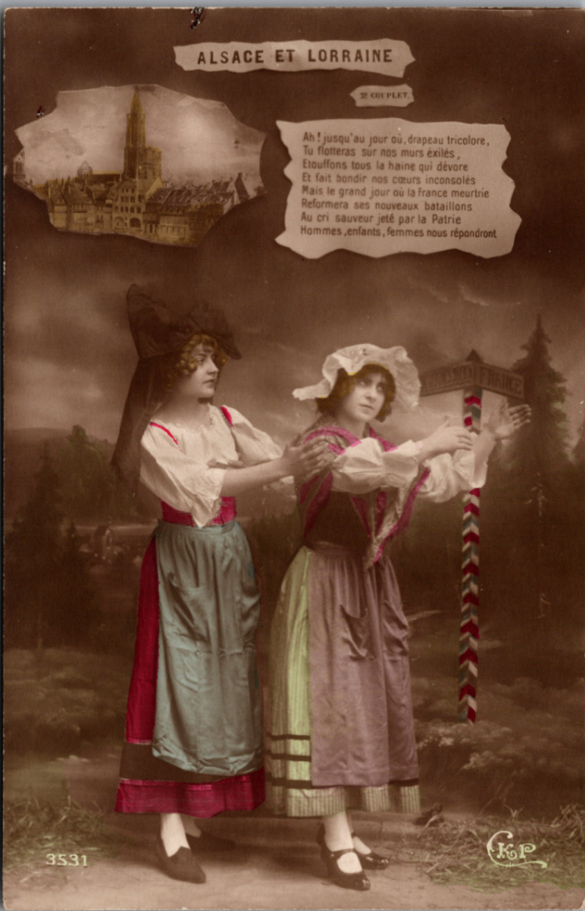 Alsace Lorraine Rppc Postcard French Patriotism Women Traditional Costume KR Alsace Lorraine Rppc Postcard French Patriotism Women Traditional Costume KR