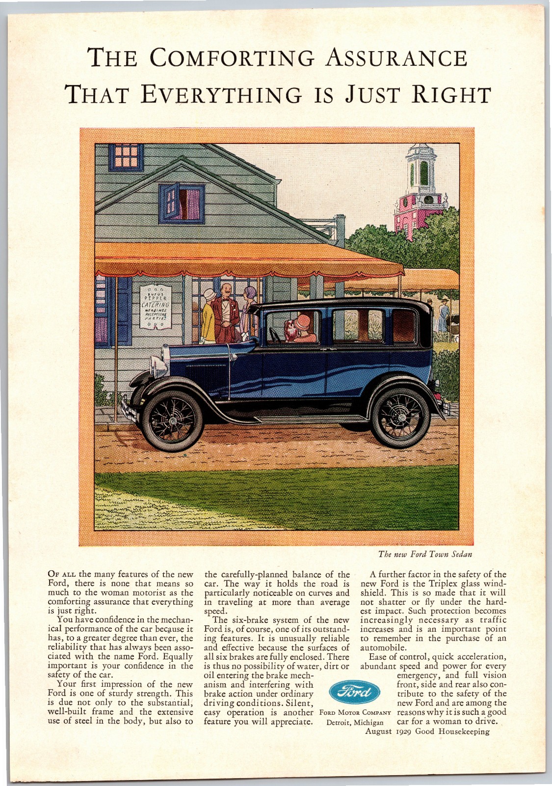 Vintage 1929 Ford Town Sedan, Auto, Automobile, Car 20's Print Ad Vintage 1929 Ford Town Sedan, Auto, Automobile, Car 20's Print Ad