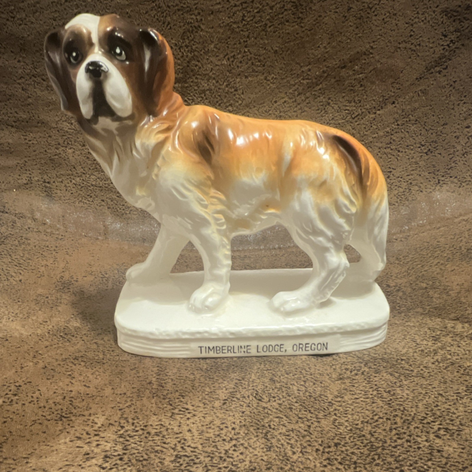 Vintage mid-century timberline Lodge, Oregon St. Bernard figurine, dog souvenir Vintage mid-century timberline Lodge, Oregon St. Bernard figurine, dog souvenir