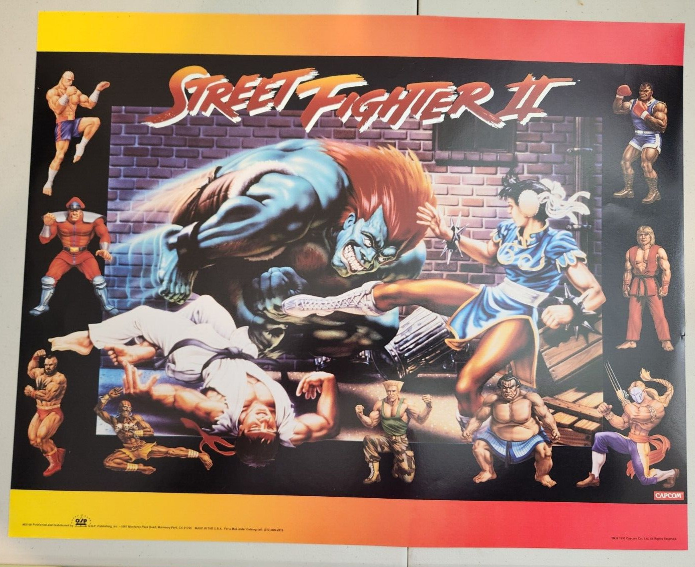 Vintage -  Street Fighter II 2 1992 - 16x20 Promo Poster Capcom RARE