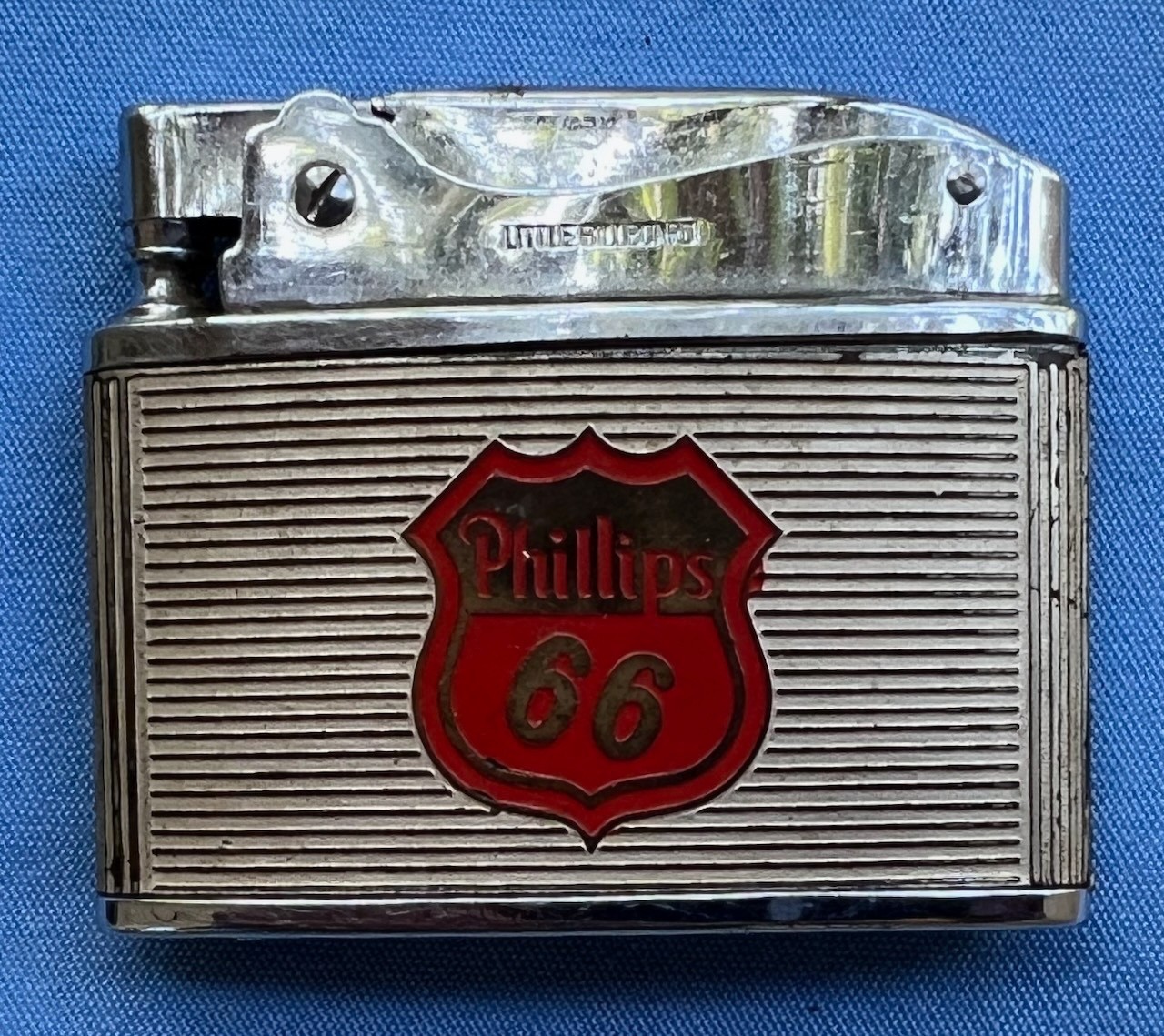 Vintage Little Billboard Pocket Cigarette Lighter/Advertising Phillips 66 Oil