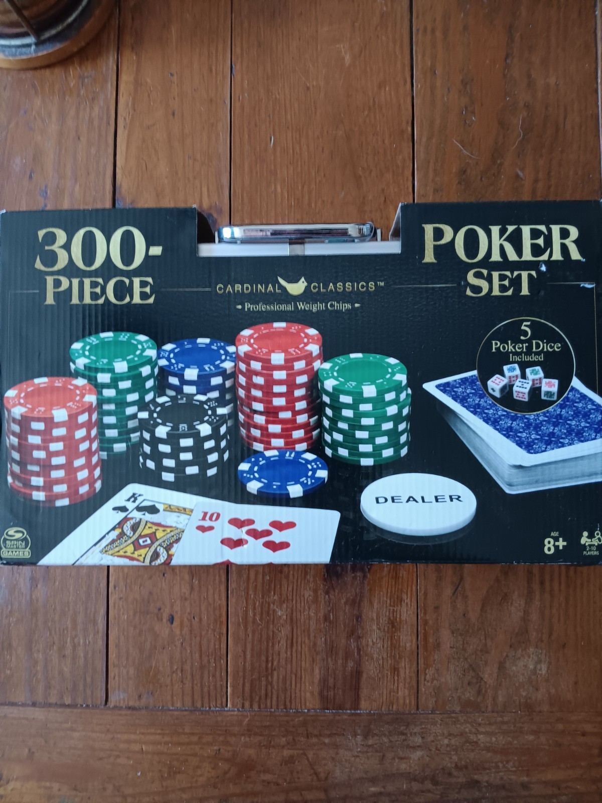 Cardinal Classics 300-Piece Poker Set Dual-Toned 11.5g Chips Cards Dice Case
