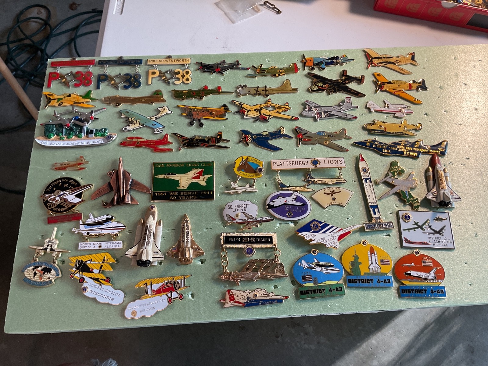Lions Club Pins: Aviation, Shuttle & WWII, & Blue Angel Lot of 50 Pins Lions Club Pins: Aviation, Shuttle & WWII, & Blue Angel Lot of 50 Pins