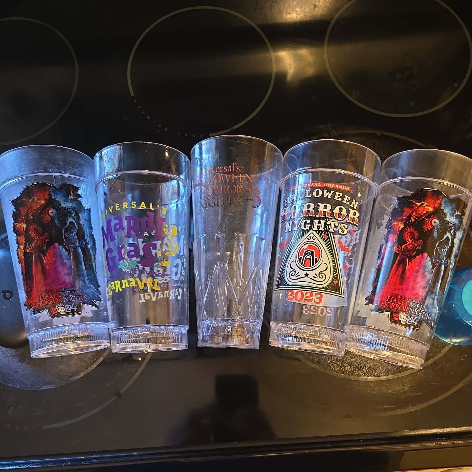 5 Universal Studio HHN light up Sovienir Cups Halloween Horror Nights Mardi gra 5 Universal Studio HHN light up Sovienir Cups Halloween Horror Nights Mardi gra