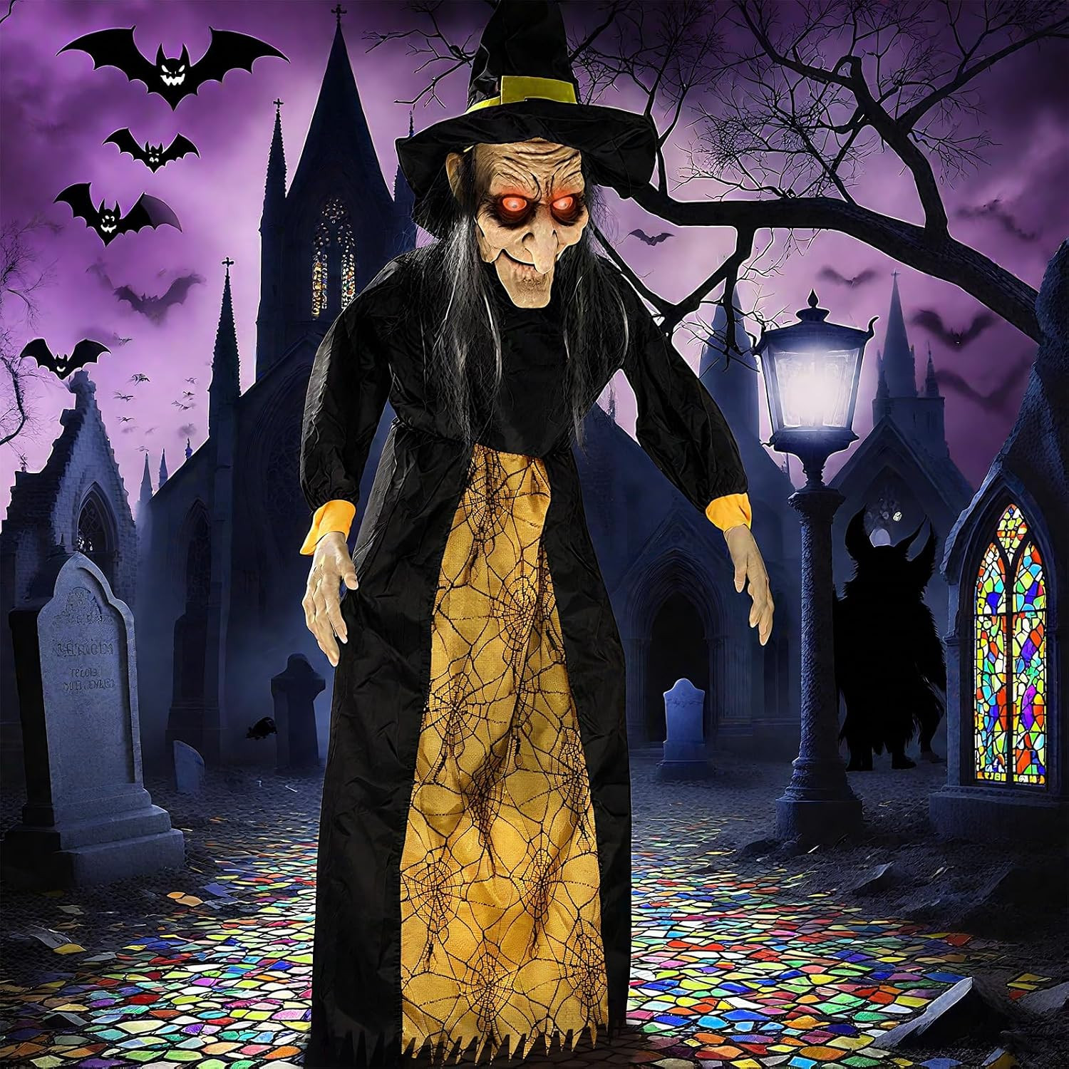 67" Halloween Hanging Witch, Halloween Decoration Outdoor Talking Ghost Light up 67" Halloween Hanging Witch, Halloween Decoration Outdoor Talking Ghost Light up