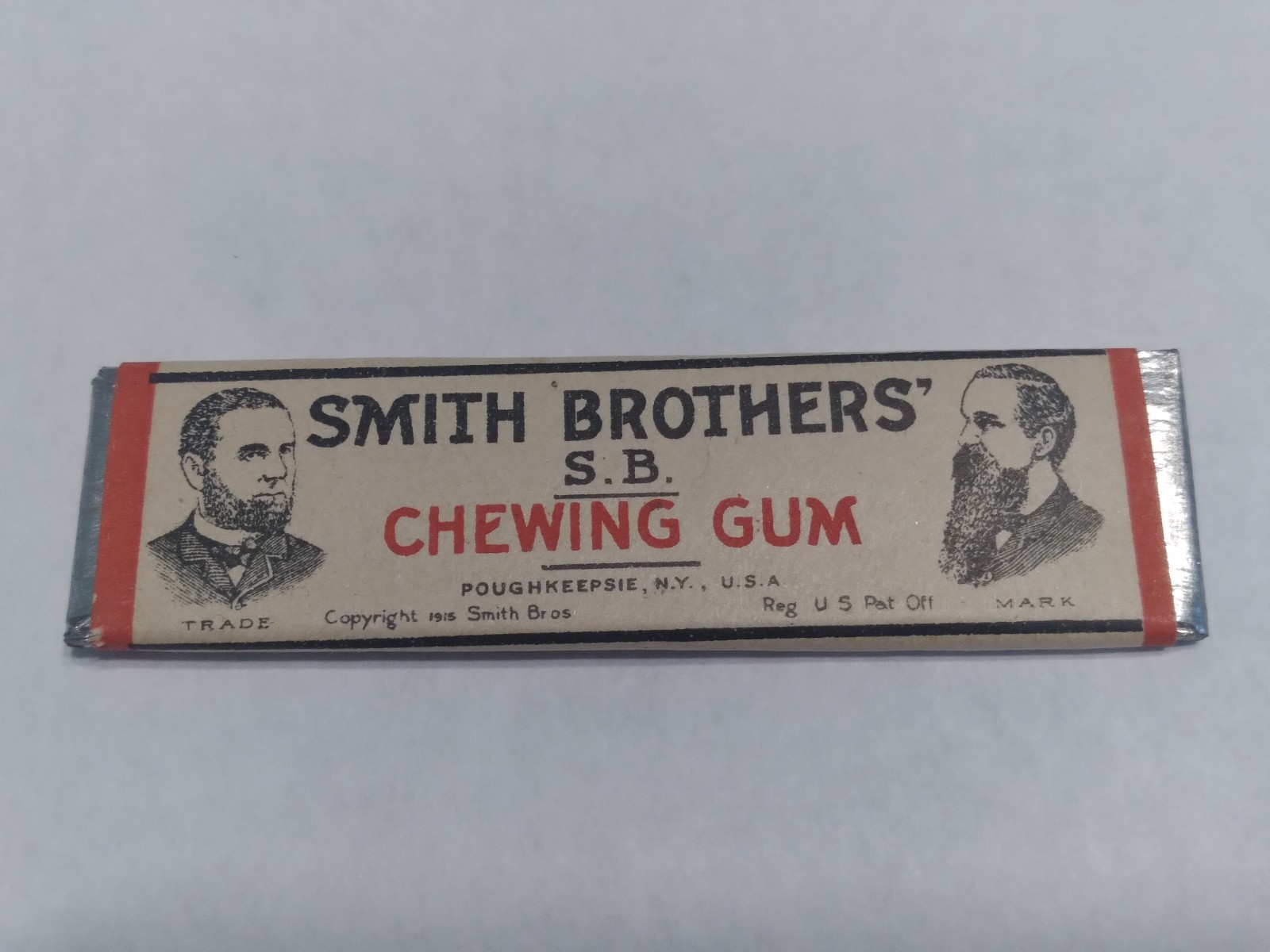 Vtg 1915 American Chewing Gum Wrapper Full Stick Smith Brothers' S.B. Vtg 1915 American Chewing Gum Wrapper Full Stick Smith Brothers' S.B.
