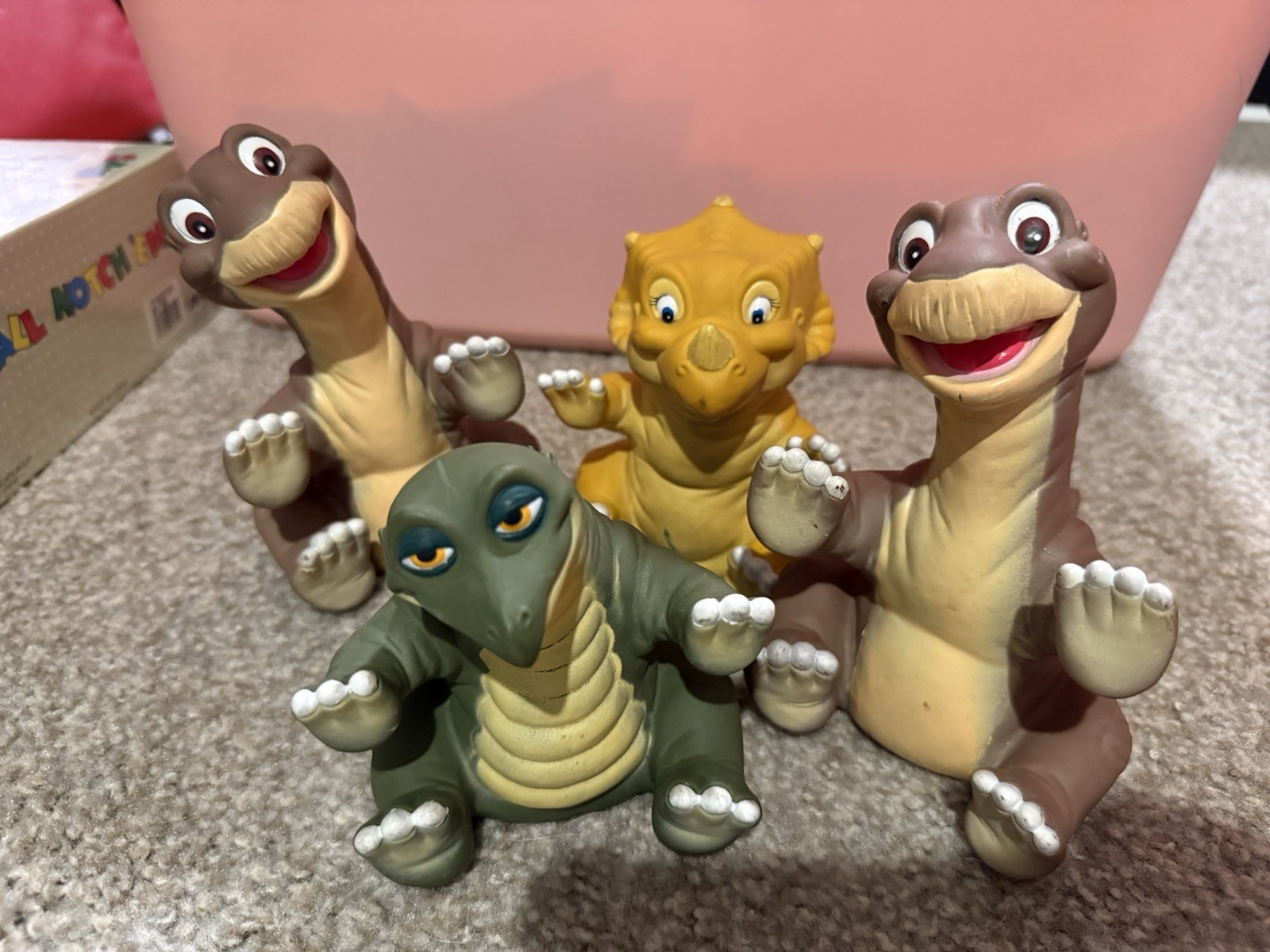 Vintage 1988 Land Before Time, Pizza Hut, Littlefoot, Cera, Spike (set Of 4) Vintage 1988 Land Before Time, Pizza Hut, Littlefoot, Cera, Spike (set Of 4)