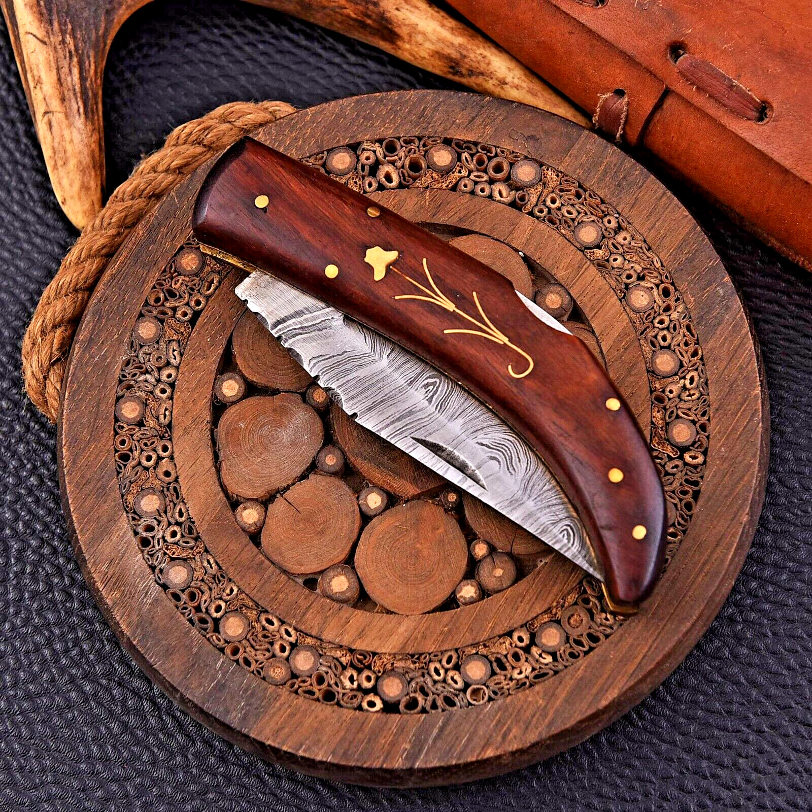 Everyday Carry Custom Made Hand Forged Damascus Steel Folding Pocket Knife 2721 Everyday Carry Custom Made Hand Forged Damascus Steel Folding Pocket Knife 2721