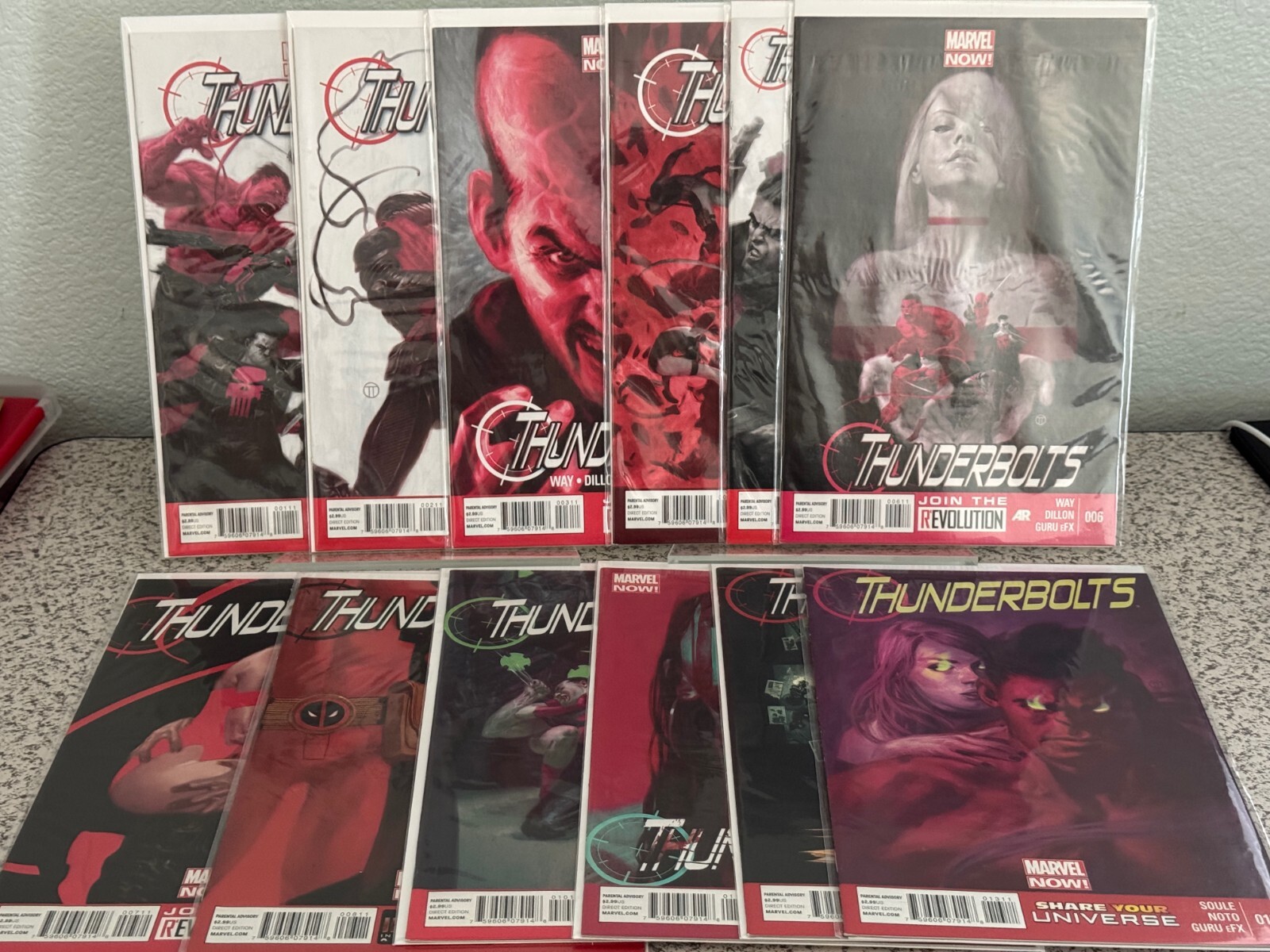THUNDERBOLTS #1-13 12 issue lot run (missing 9) 2013 JTT covers NM Marvel Comic THUNDERBOLTS #1-13 12 issue lot run (missing 9) 2013 JTT covers NM Marvel Comic