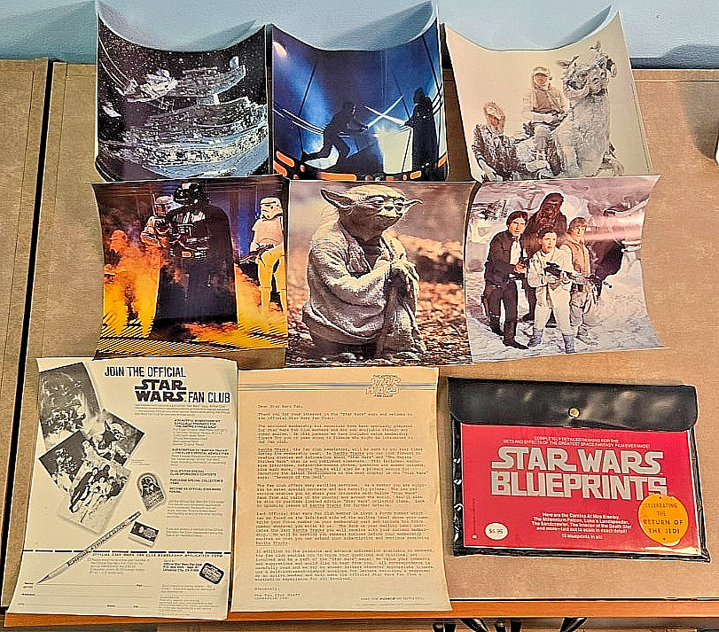 1977 VTG STAR WARS Blueprints Complete, 1980 Lobby Cards, Fan Club Certificate