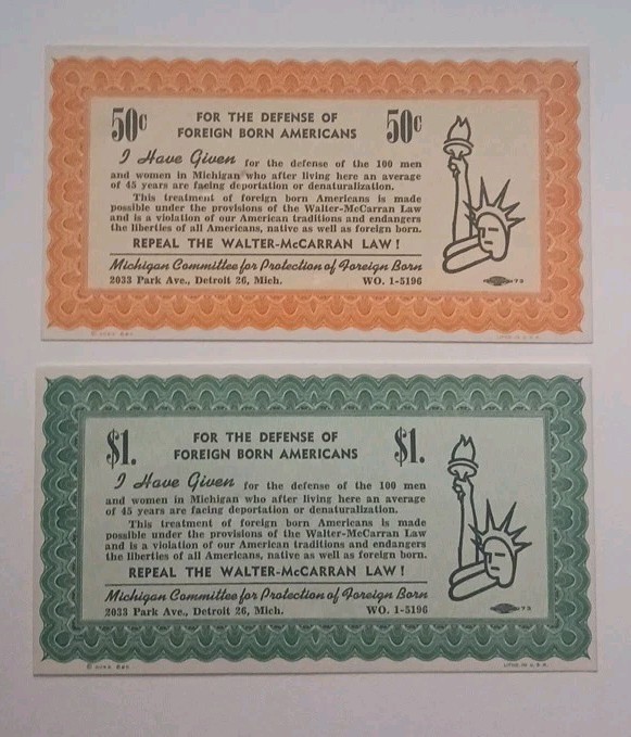 50s RED SCARE DEFENSE OF FOREIGN BORN IMMIGRATION COMMUNIST MCCARRAN LAW PAIR MI 50s RED SCARE DEFENSE OF FOREIGN BORN IMMIGRATION COMMUNIST MCCARRAN LAW PAIR MI