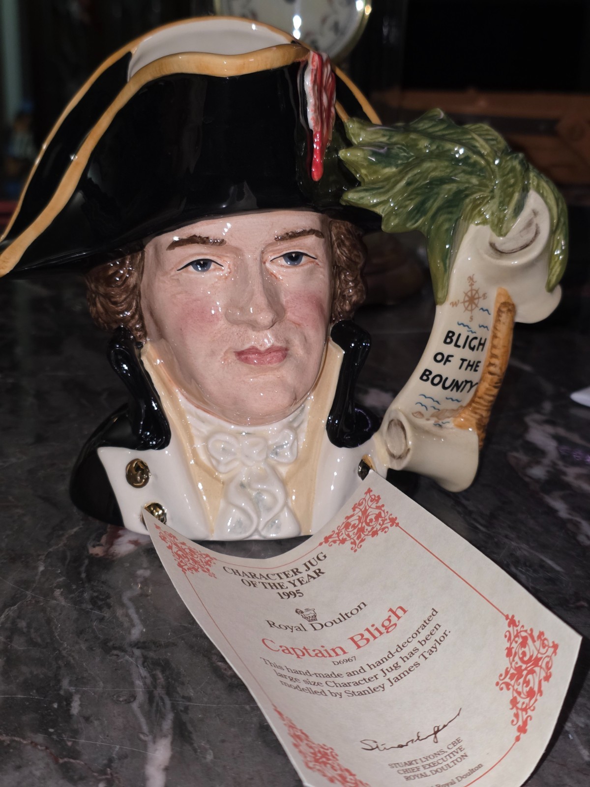 Vintage 1995 Royal Doulton Character Jug of the Year - Captain Bligh (D6967) & C
