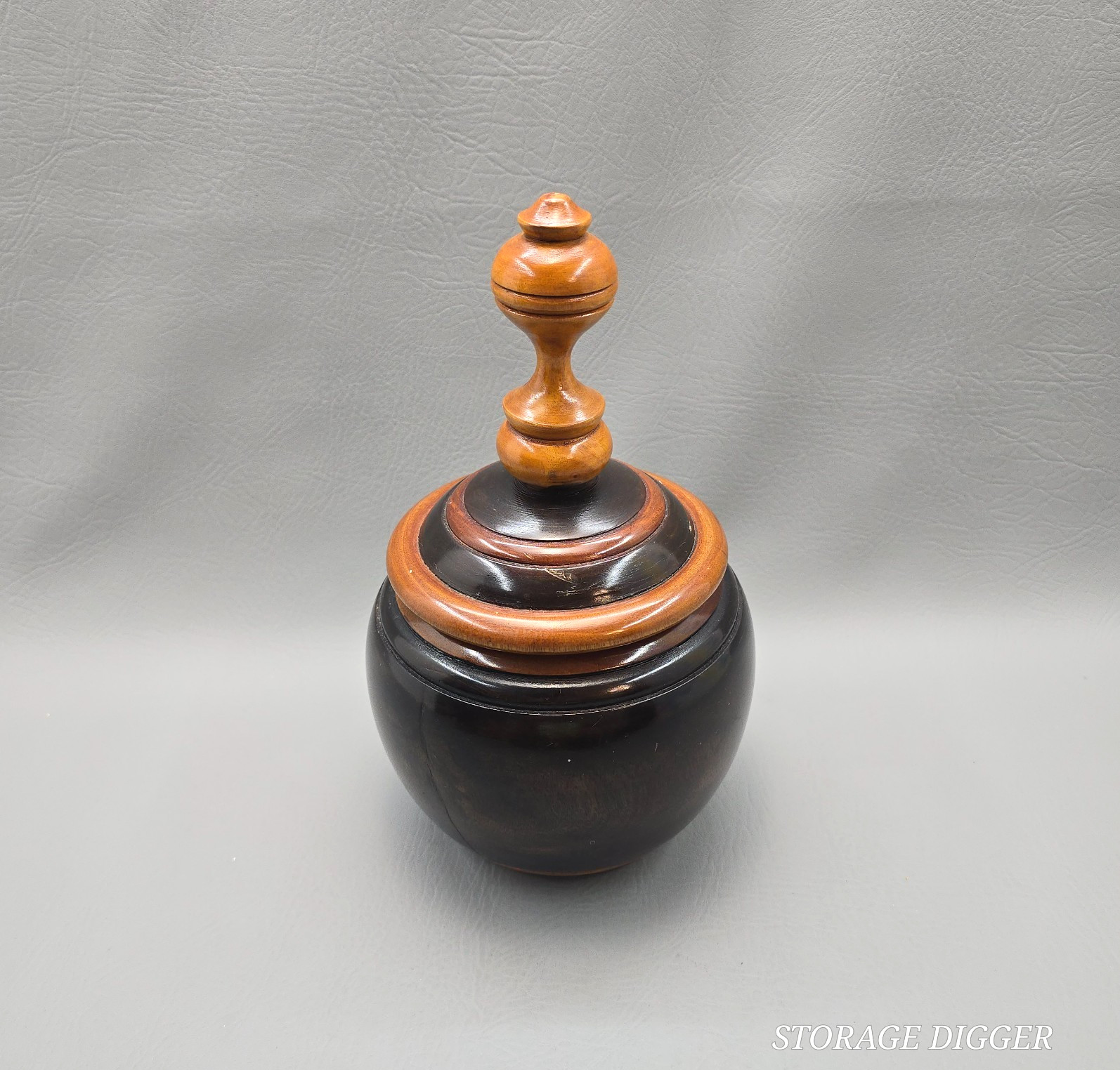 Vintage Handcrafted Wooden Tobacco/ Tea / Trinket Jar Canister with Lid 11" Tall Vintage Handcrafted Wooden Tobacco/ Tea / Trinket Jar Canister with Lid 11" Tall