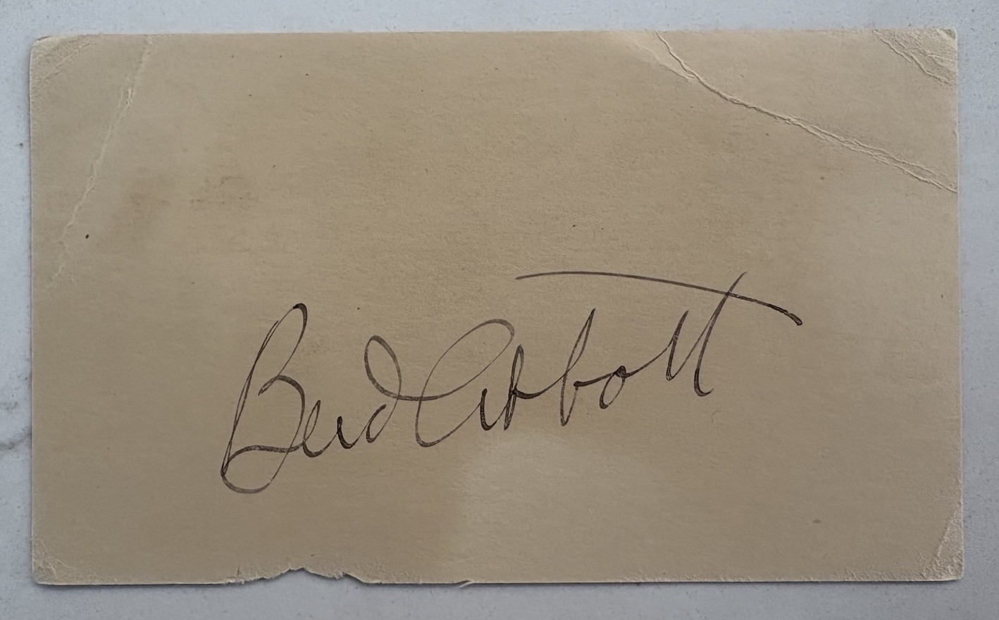 Bud Abbott Signed Postcard Bud Abbott Signed Postcard