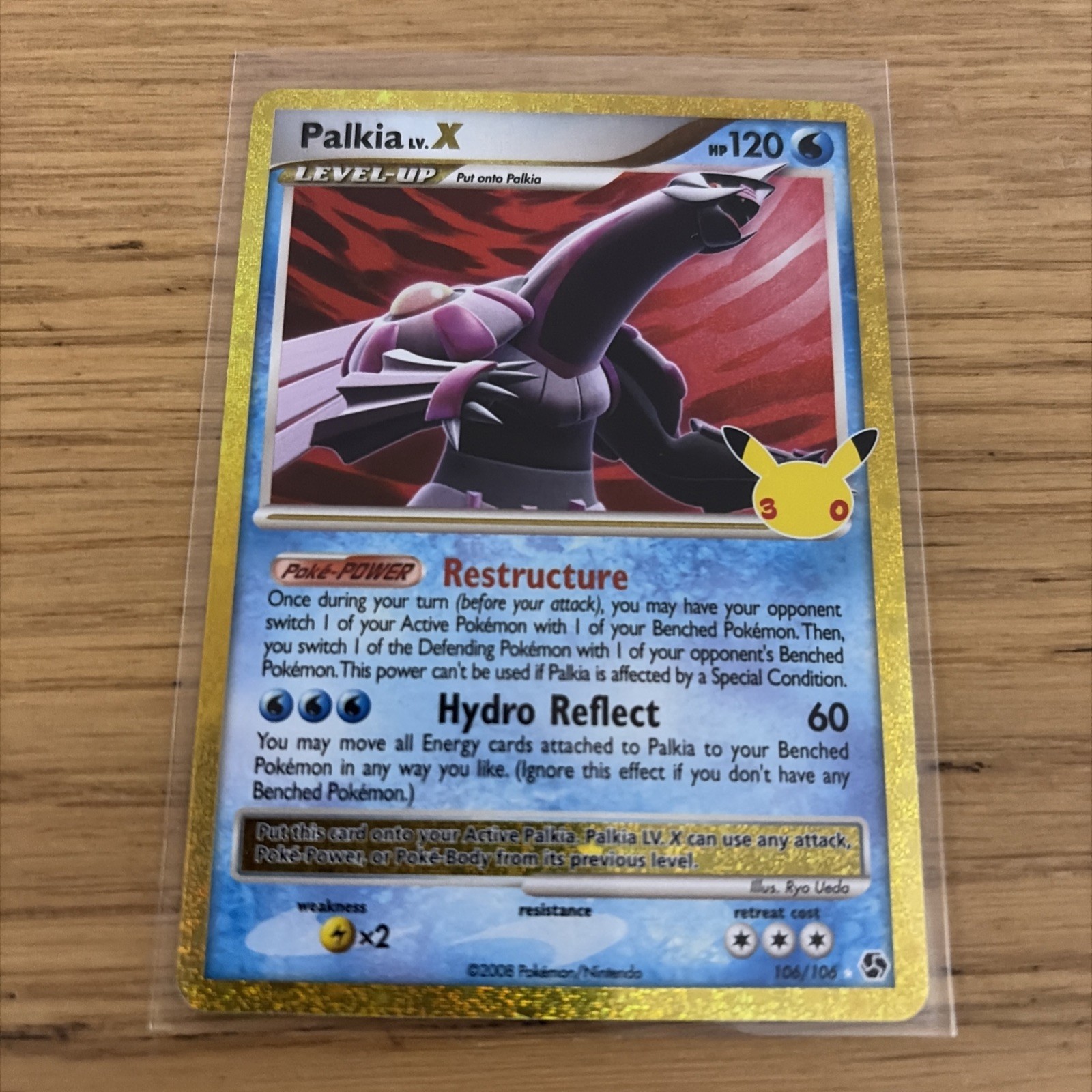 Pokémon 30th Anniversary Palkia LV. X 106/106 Gold Rare Card NM Pokémon 30th Anniversary Palkia LV. X 106/106 Gold Rare Card NM