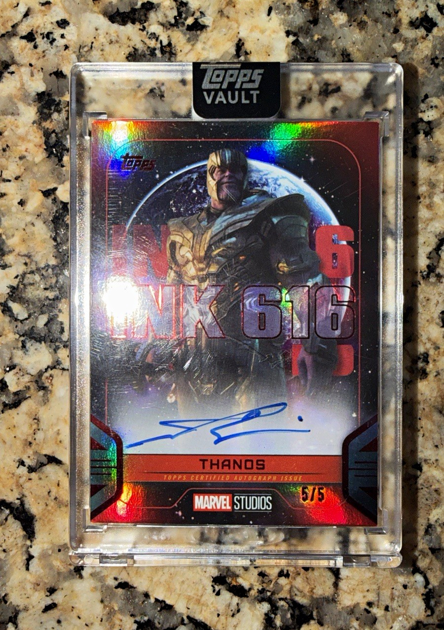 Topps 2026 Marvel Vault Avengers Endgame Thanos INK-616 Josh Brolin Auto 5/5 Topps 2026 Marvel Vault Avengers Endgame Thanos INK-616 Josh Brolin Auto 5/5