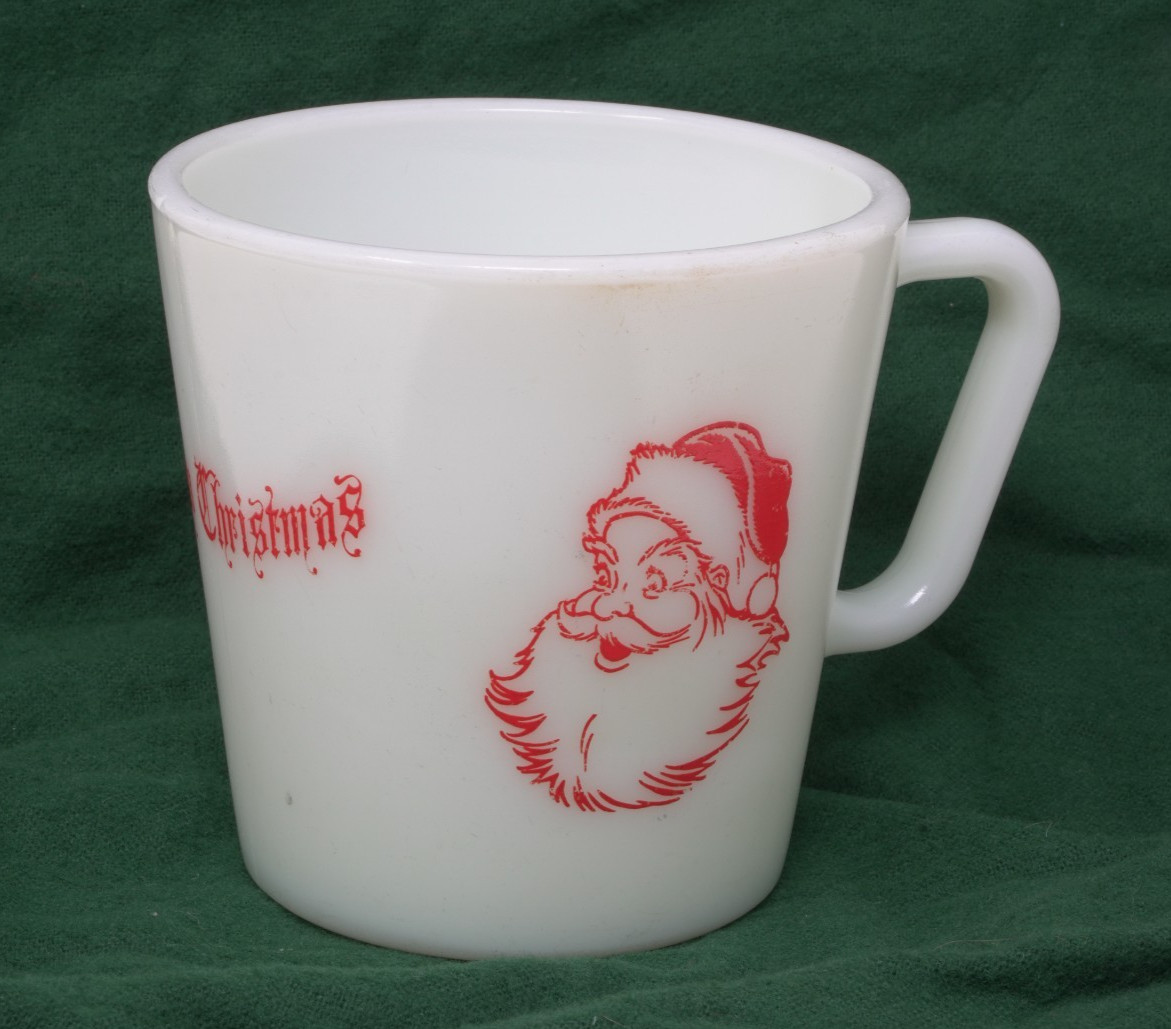 Vintage Pyrex Merry Christmas Santa Claus Mug 1410 Excellent Used Condition Vintage Pyrex Merry Christmas Santa Claus Mug 1410 Excellent Used Condition