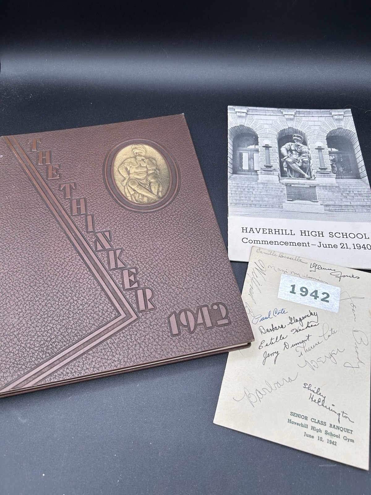 Vintage Haverhill Massachusetts High School Yearbook 1942 Thinker + Extras Vintage Haverhill Massachusetts High School Yearbook 1942 Thinker + Extras