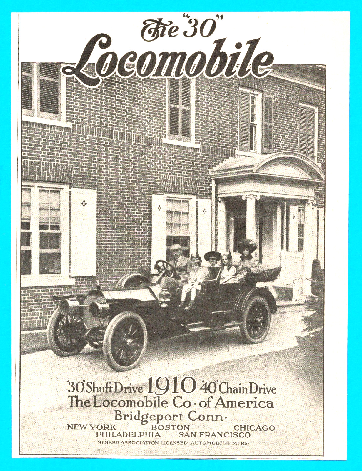 1909 Locomobile antique chain drive family drive Bridgeport Conn. automobile 1909 Locomobile antique chain drive family drive Bridgeport Conn. automobile