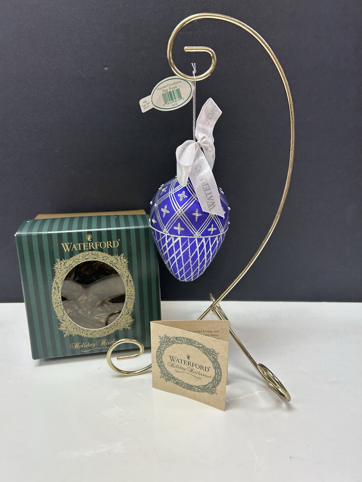 Waterford Holiday Heirlooms Poland Rare Majestic Crosshaven Egg In Purple 124781 Waterford Holiday Heirlooms Poland Rare Majestic Crosshaven Egg In Purple 124781