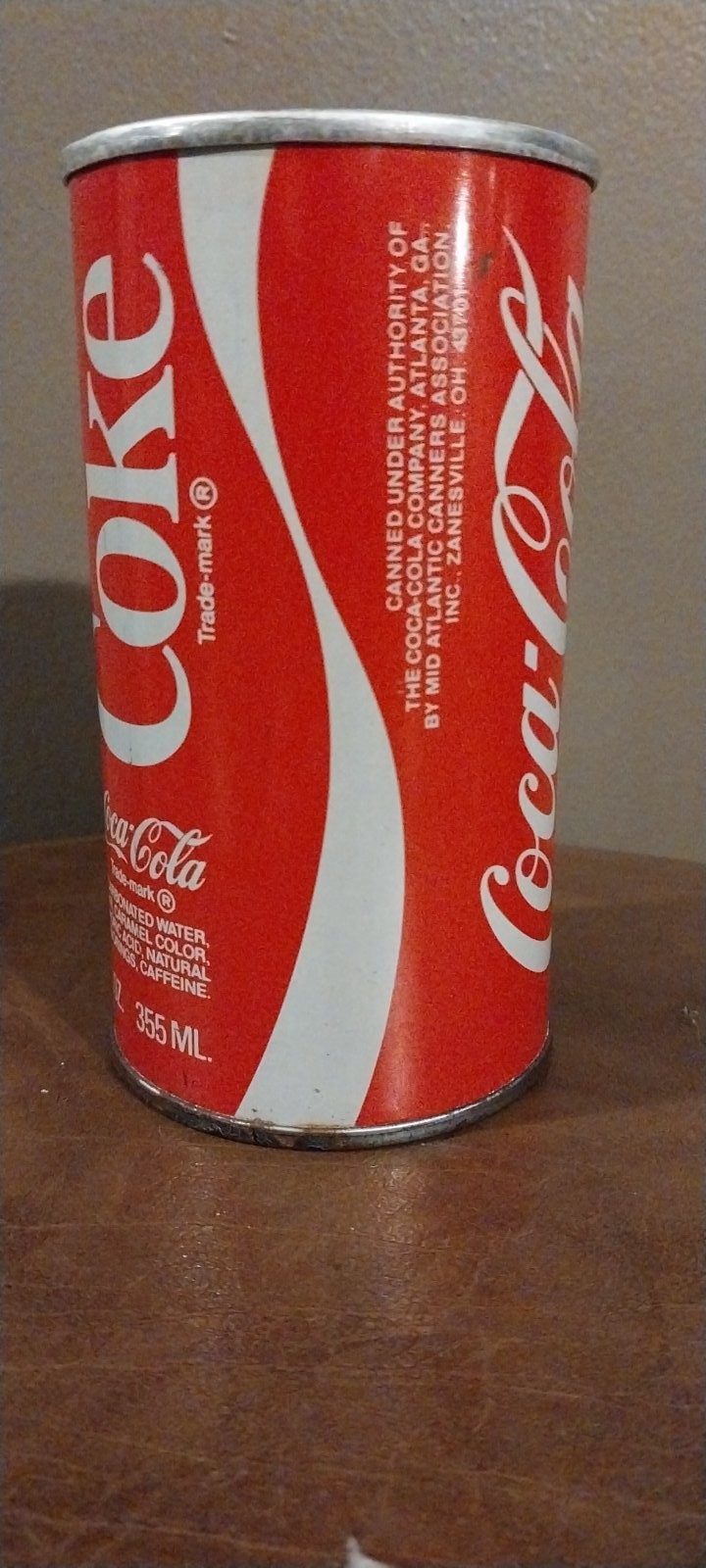 Vintage 1970s Coca-Cola Pull Tab steel Can Mid-Atlantic Canners Zanesville OH