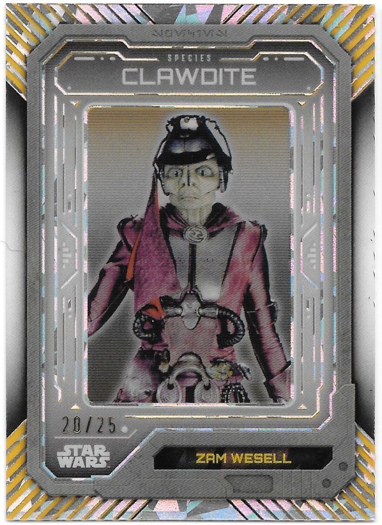 2024 Topps Star Wars High Tek Clawdite Spectacular Species Zam Wesell Gold /25