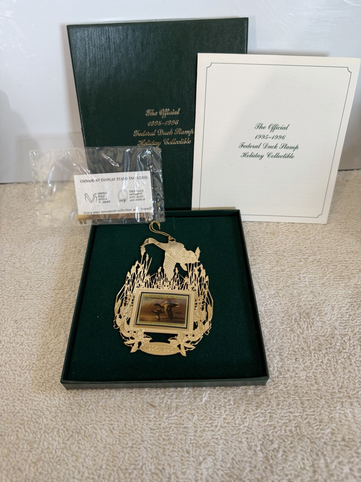 Official 1995-1996 Federal Duck Stamp Holiday Collectible Christmas Ornament Official 1995-1996 Federal Duck Stamp Holiday Collectible Christmas Ornament