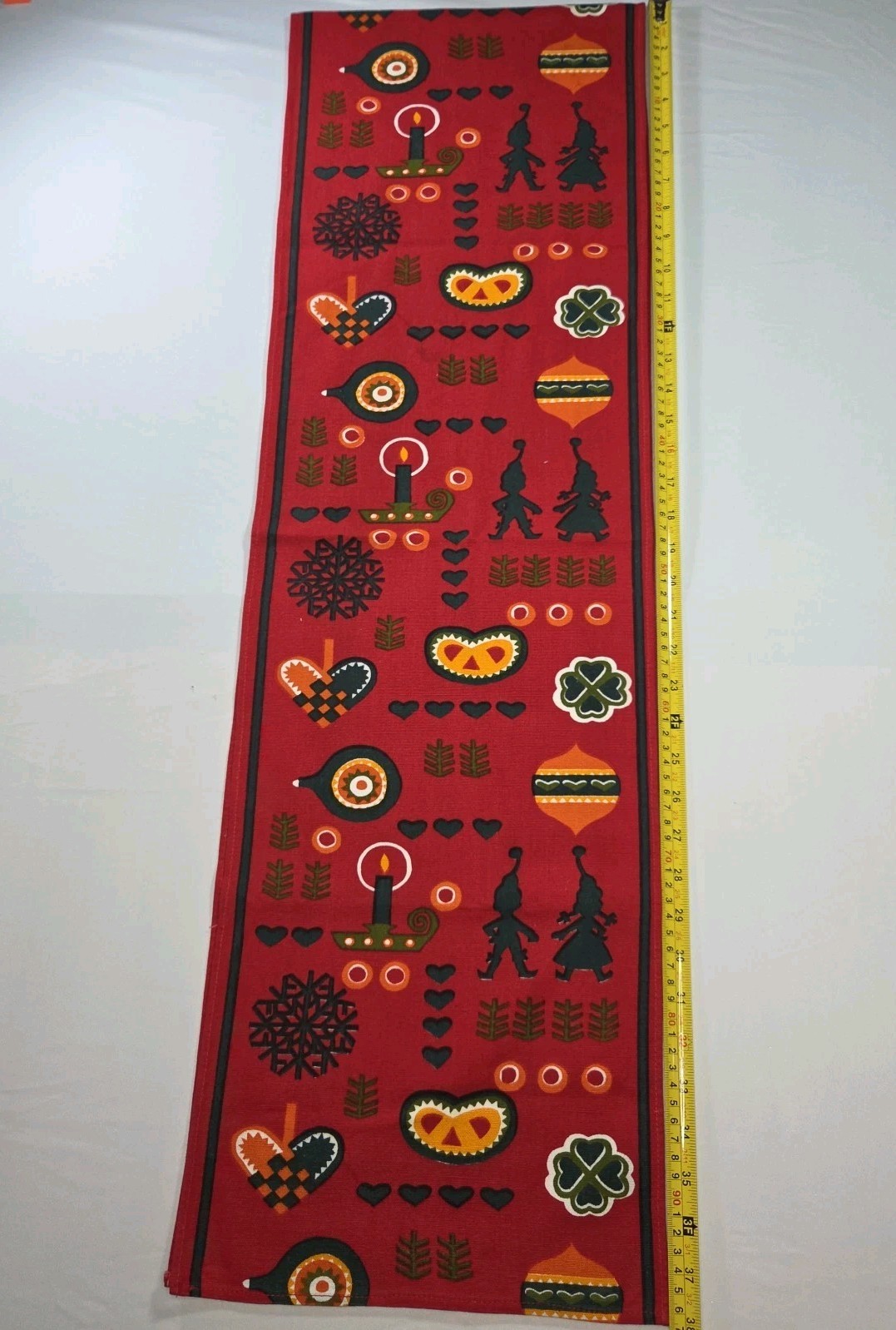 Vintage Scandinavian Christmas Table Runner Or Dresser Scarf 76" X 11.5" Vintage Scandinavian Christmas Table Runner Or Dresser Scarf 76" X 11.5"