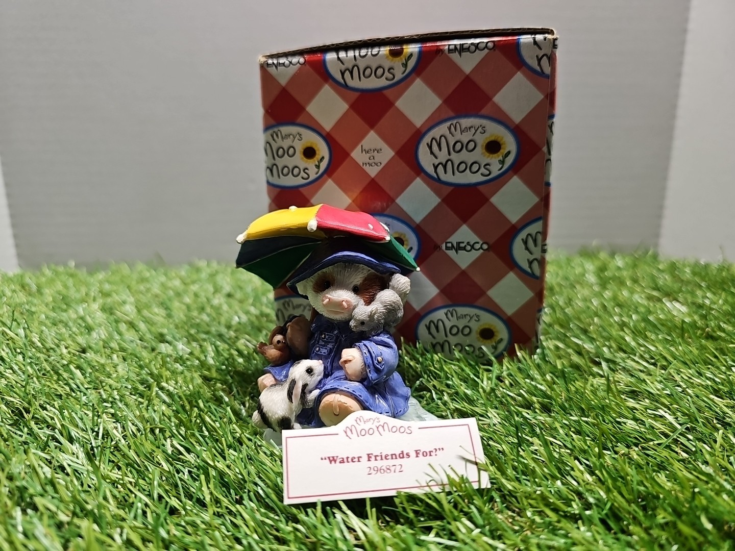 Vintage 1997 Enesco Mary's Moo Moos " Water Friends For?" Retired Vintage 1997 Enesco Mary's Moo Moos " Water Friends For?" Retired