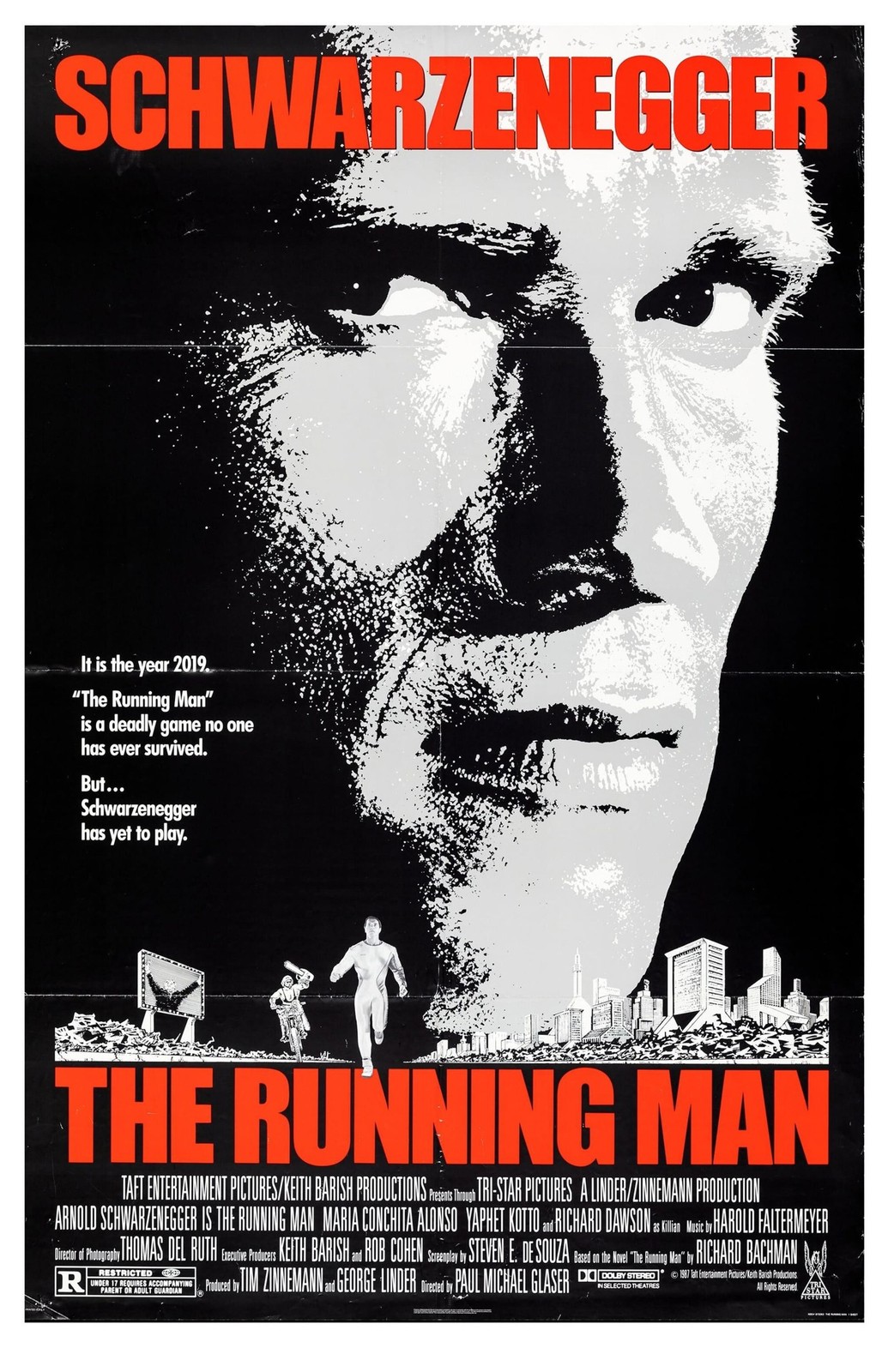The Running Man 1987 Poster Print Wall Art Movie Decor