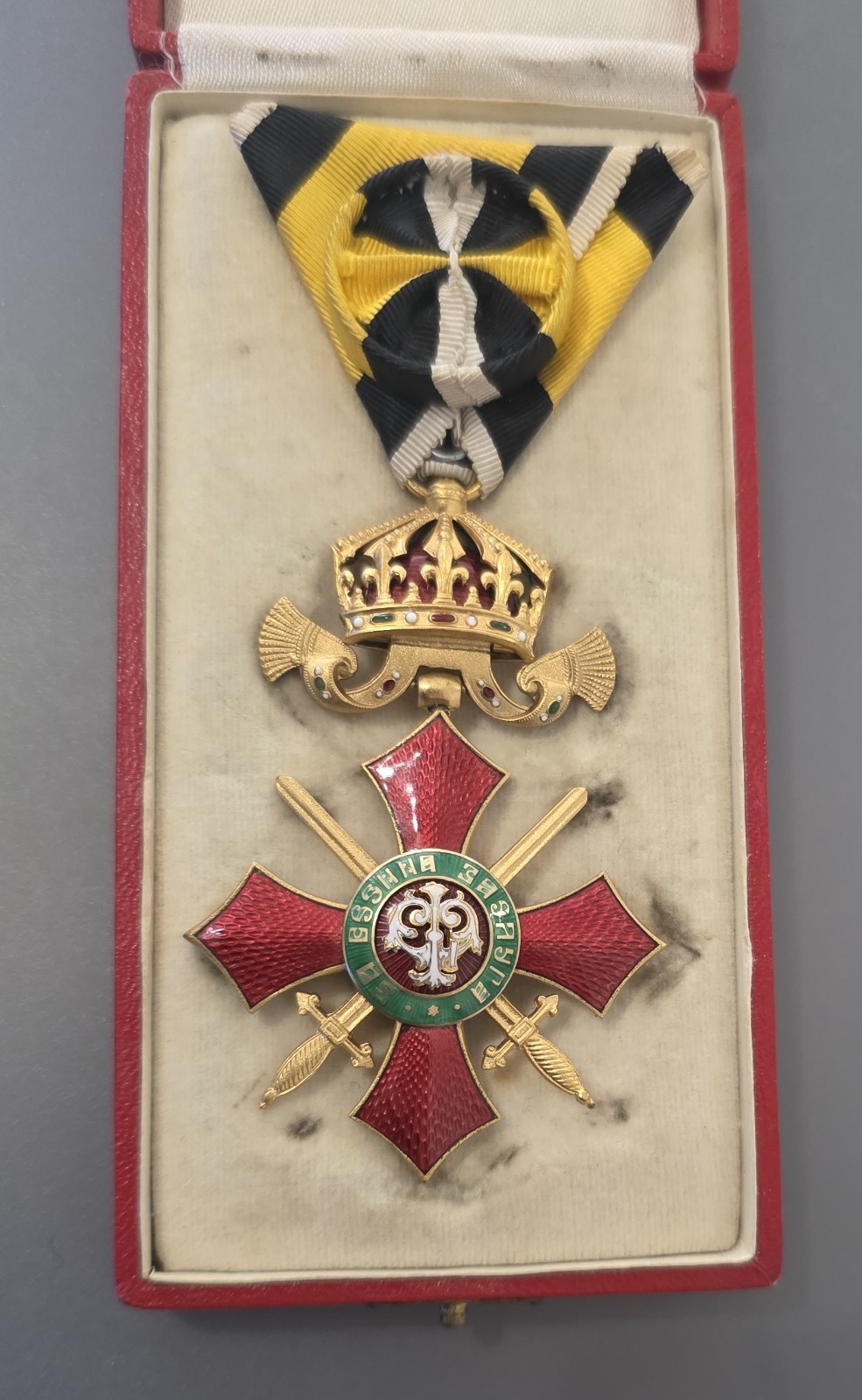 WWI Kingdom of Bulgaria Order of Military Merit IV Class Boxed Sword Medal WWI Kingdom of Bulgaria Order of Military Merit IV Class Boxed Sword Medal