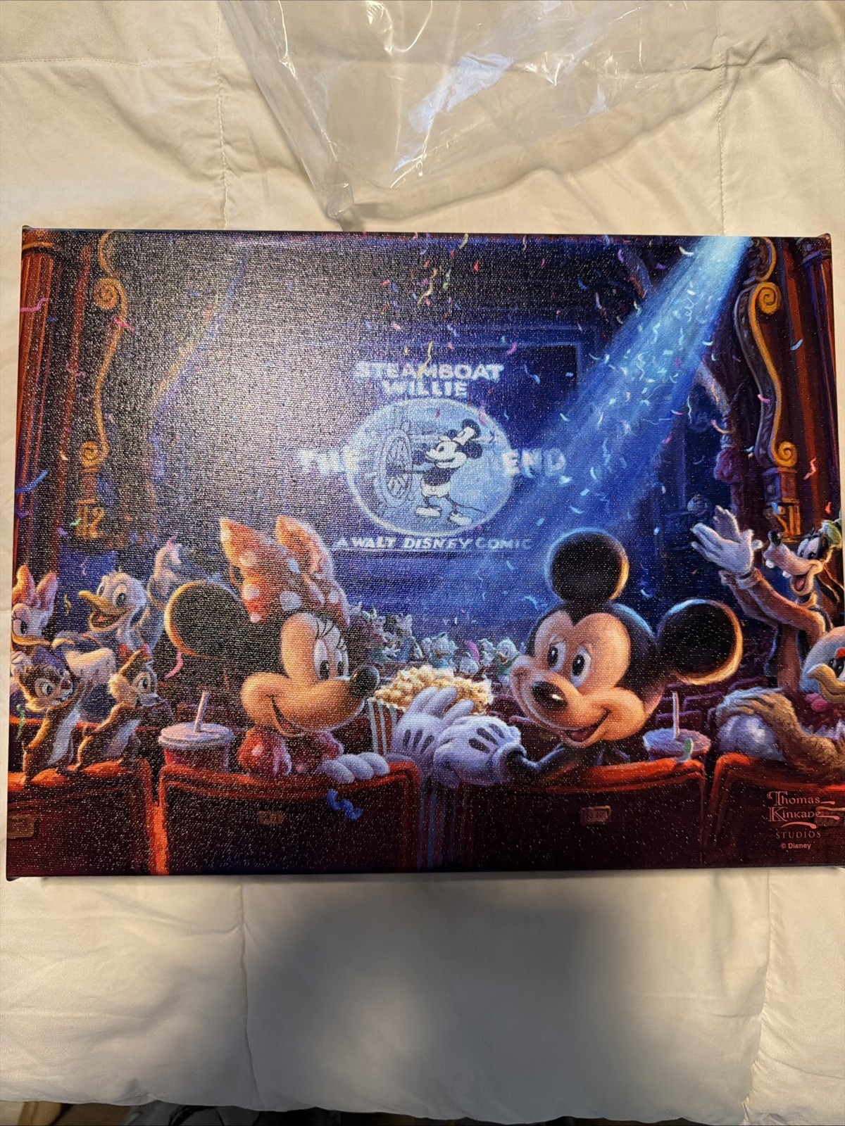 Disney Thomas Kinkade Studios Mickey Minnie Steamboat Willie Gallery Wrap Le New Disney Thomas Kinkade Studios Mickey Minnie Steamboat Willie Gallery Wrap Le New