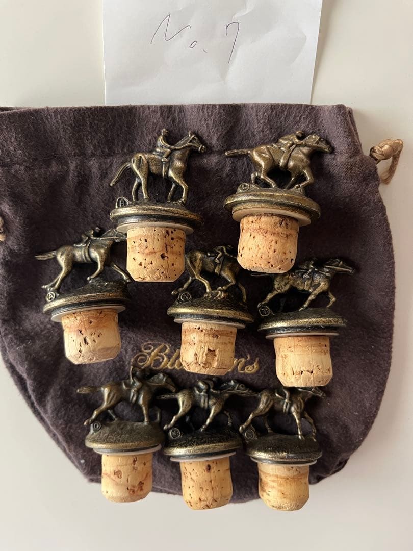Blanton's Bottle Stoppers Complete Set 8 Letters A-H Bourbon cORK Full Set